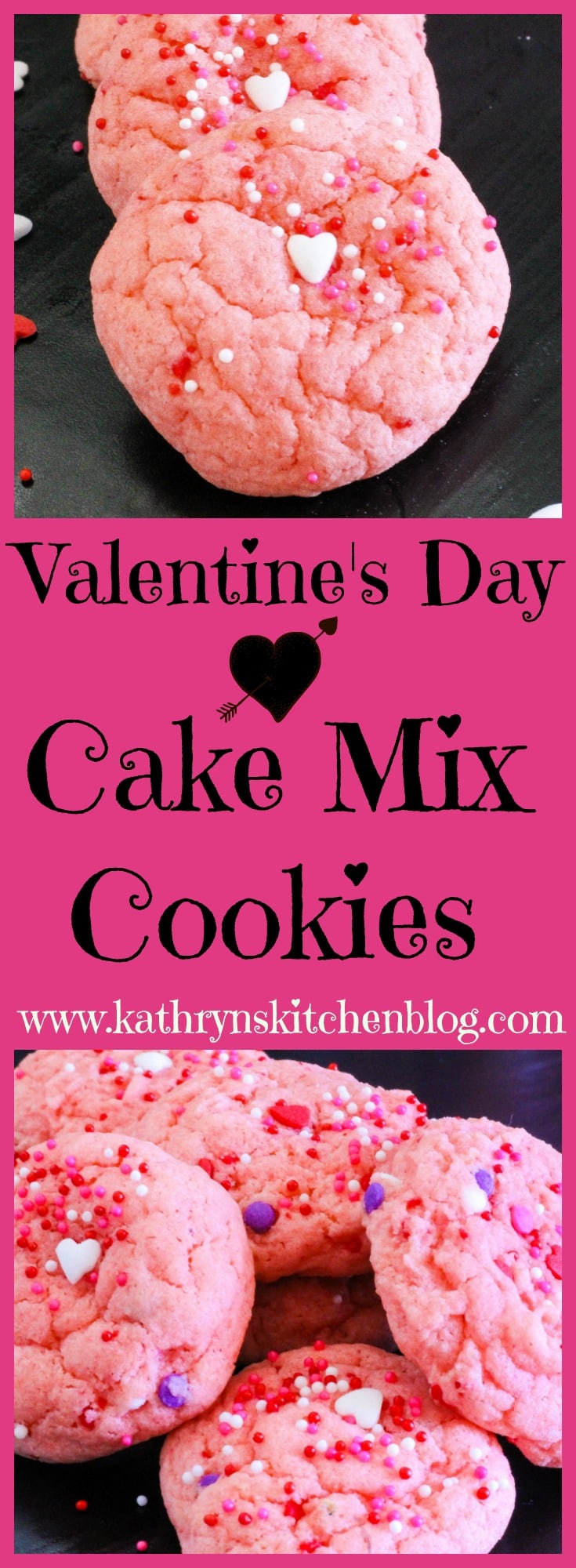 Valentine's Day Cake Mix Cookies - Kathryn's Kitchen