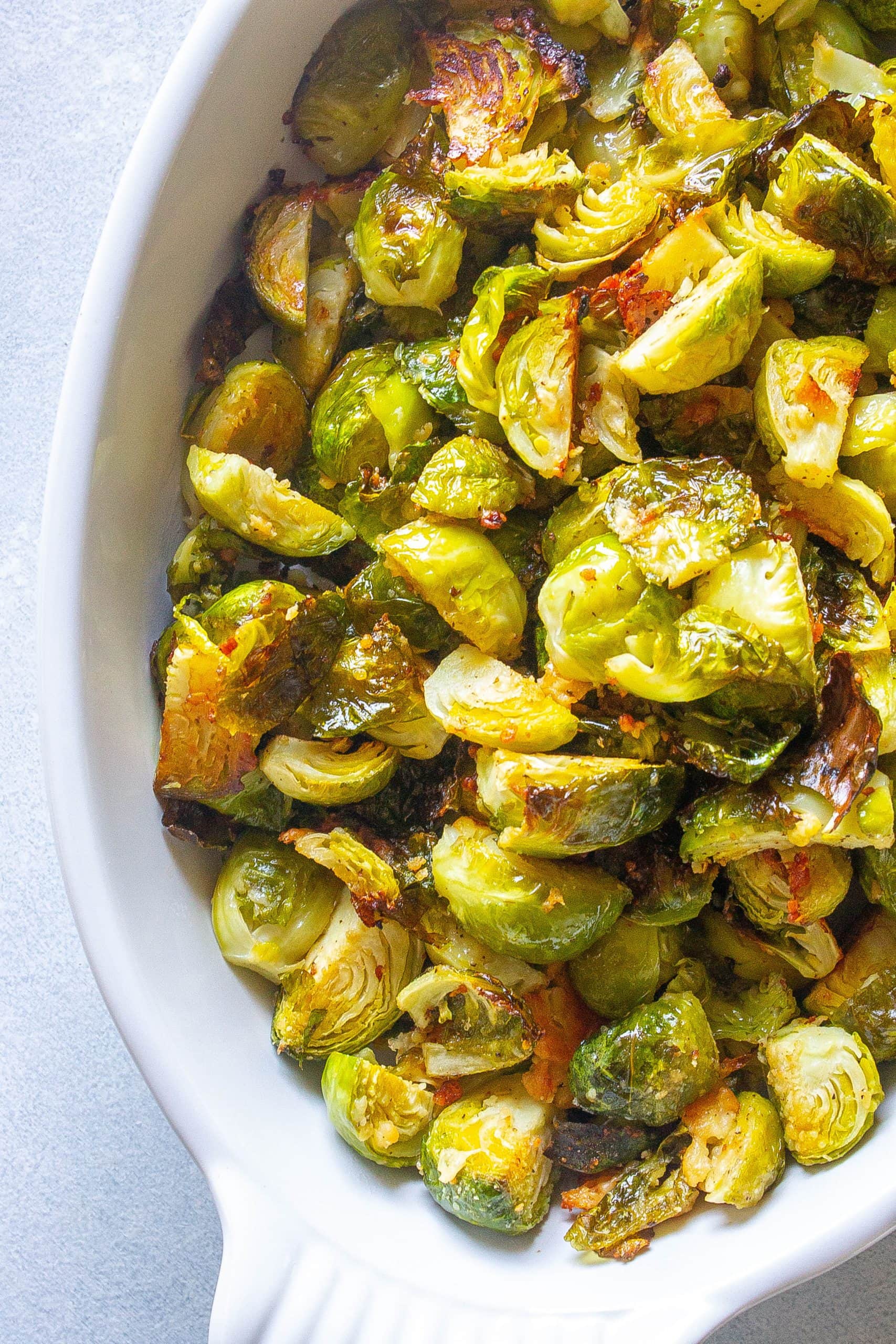 Roasted Brussels sprouts {With Garlic and Parmesan}