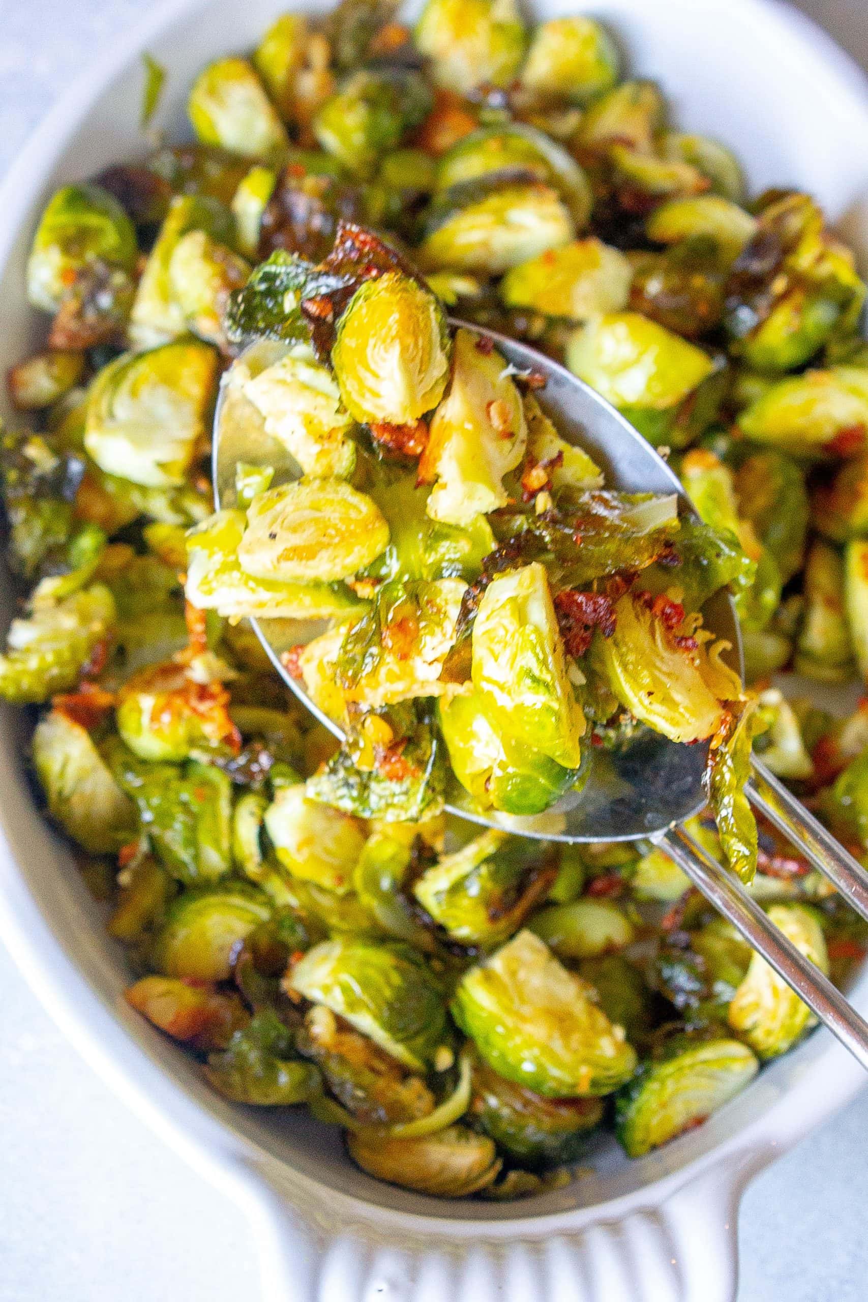 Roasted Garlic Parmesan Brussels Sprouts