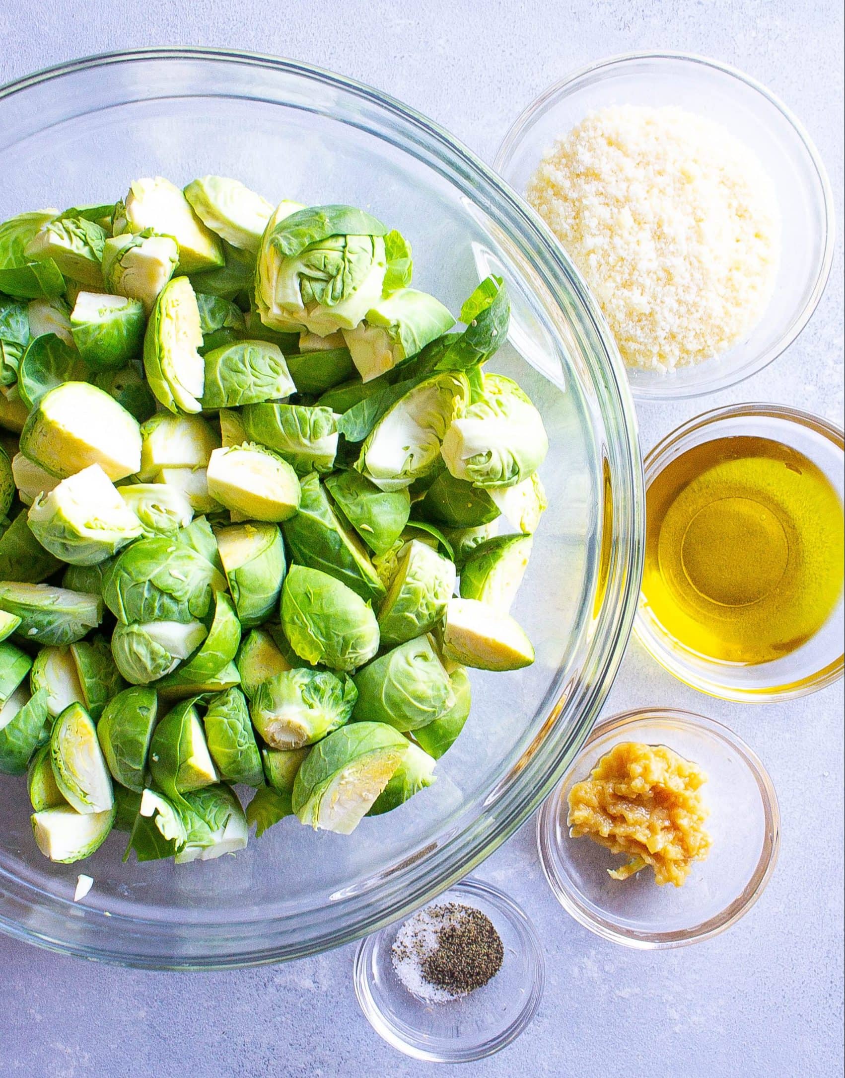 Roasted Garlic Parmesan Brussels Sprouts Ingredients