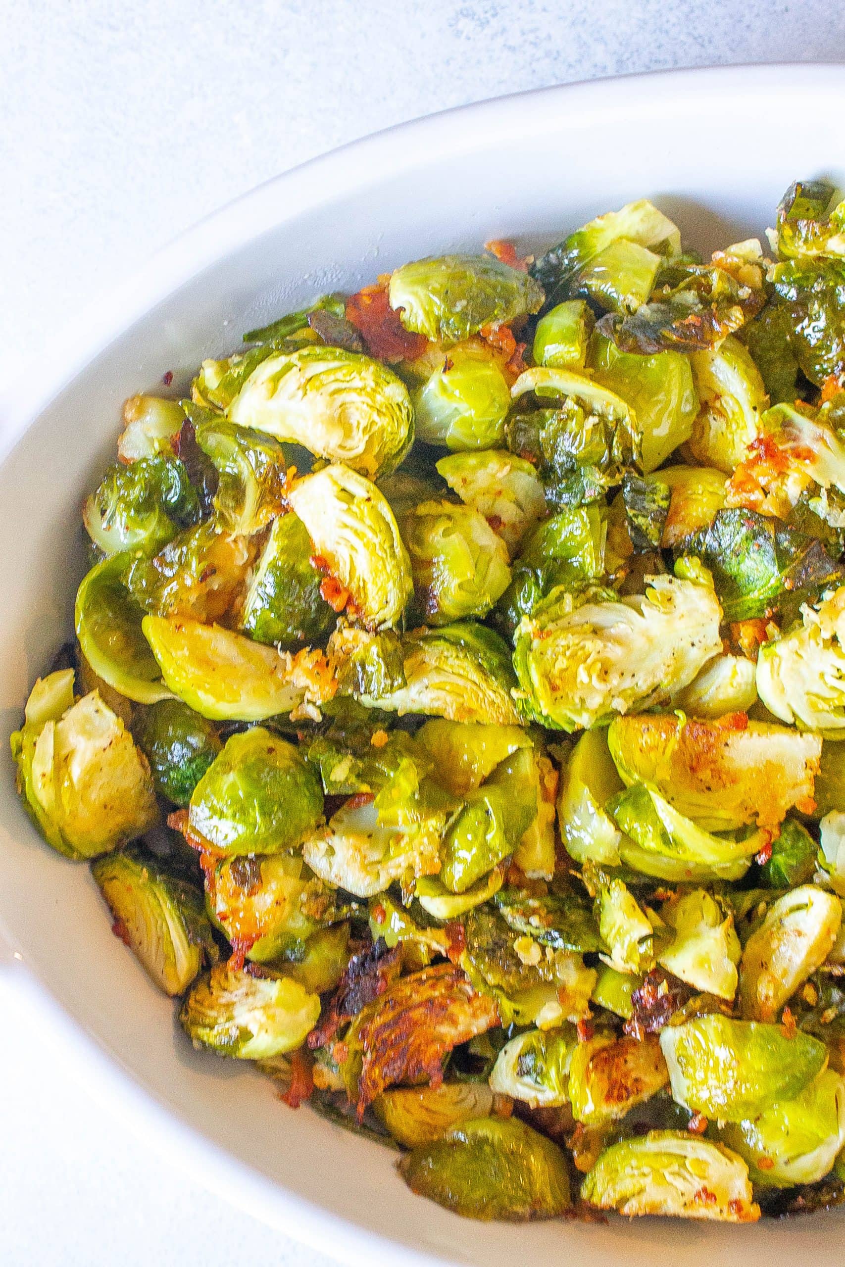 Roasted Garlic Parmesan Brussel Sprouts Kathryn S Kitchen