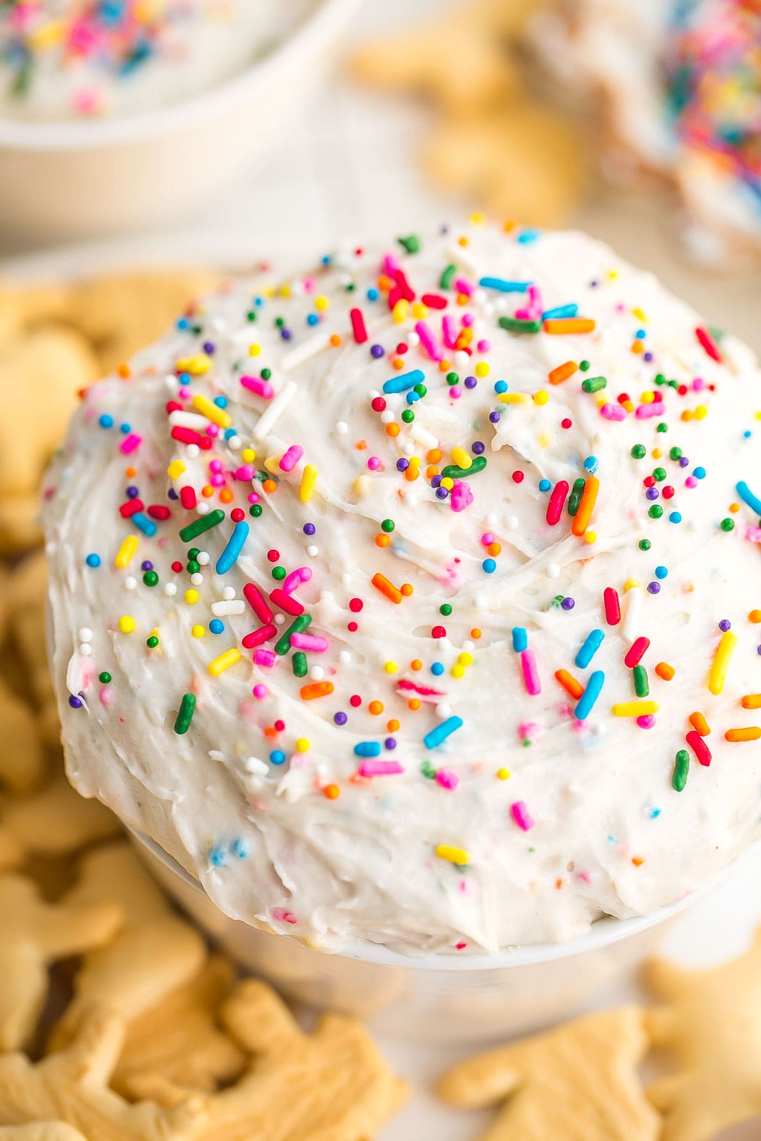 side view of dunkaroo dip with sprinkles on top 
