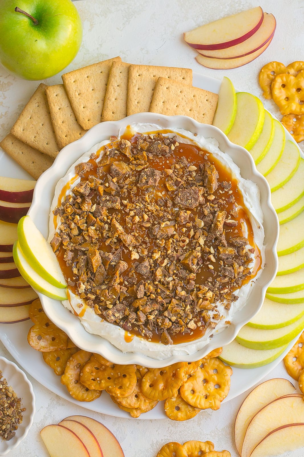 Cream Cheese Caramel Apple Dip with dippers