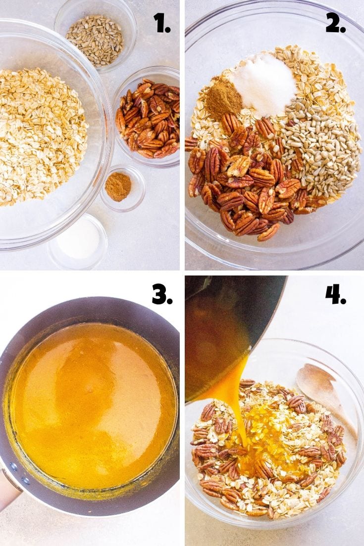 Steps to make pumpkin spice granola