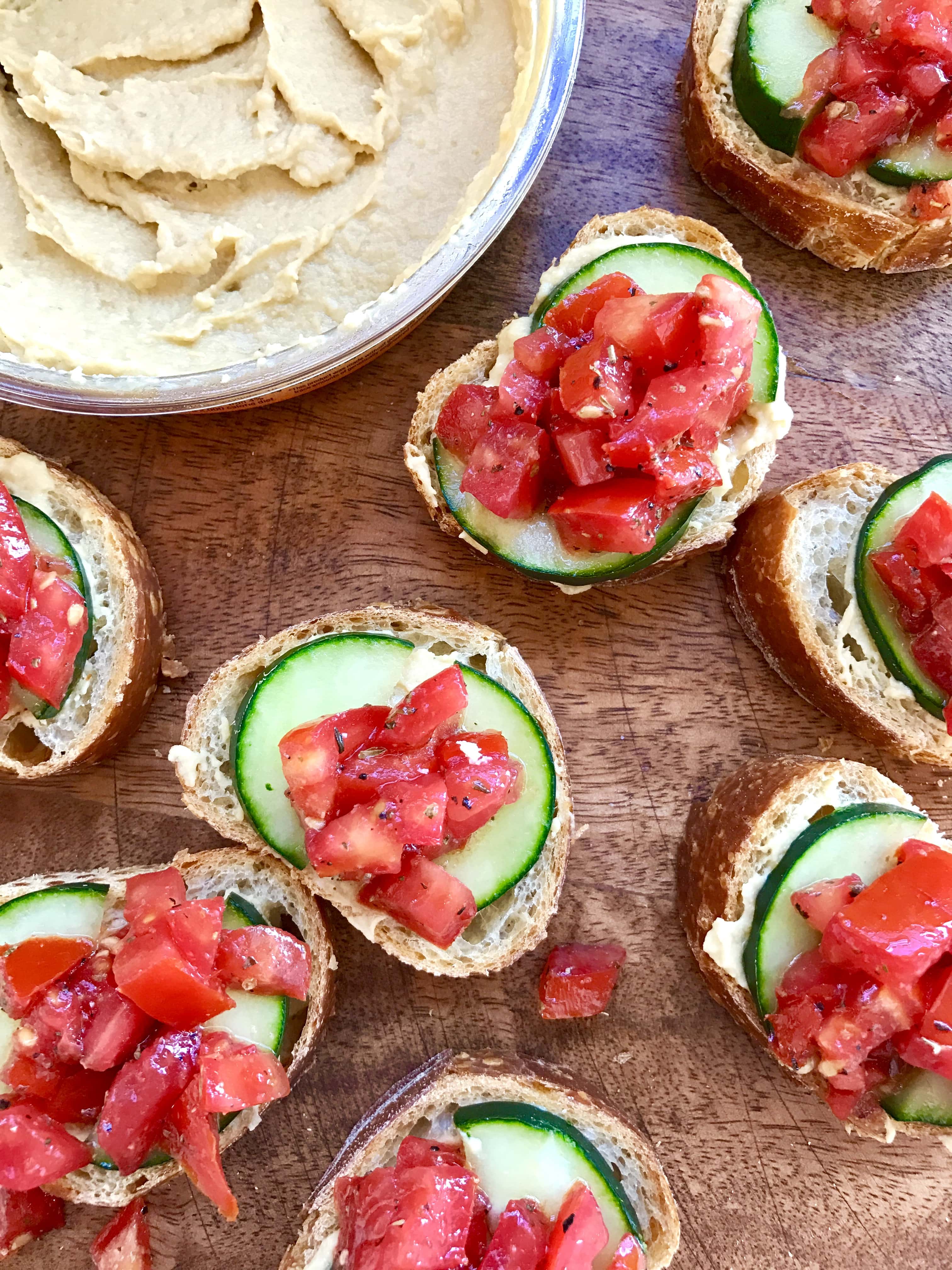 Hummus Bruschetta Bites