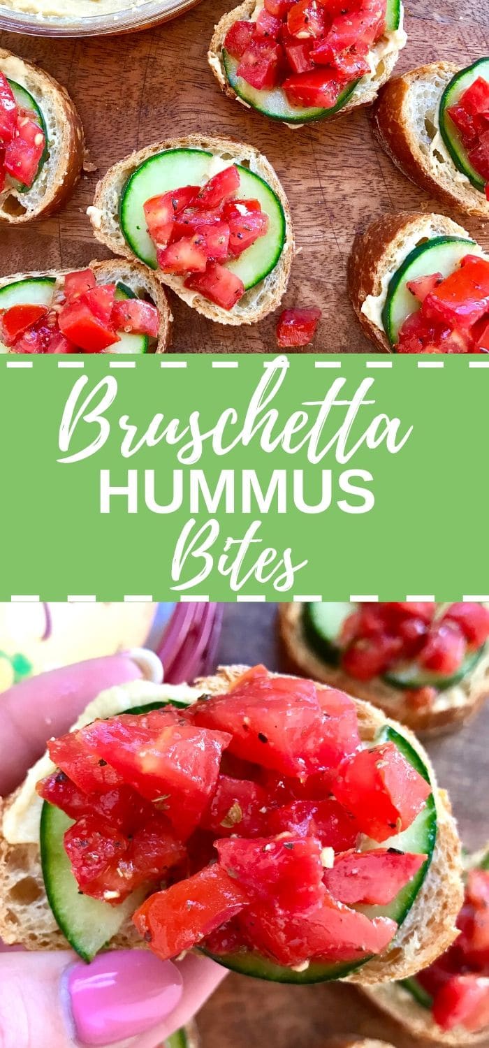 hummus bruschetta bites