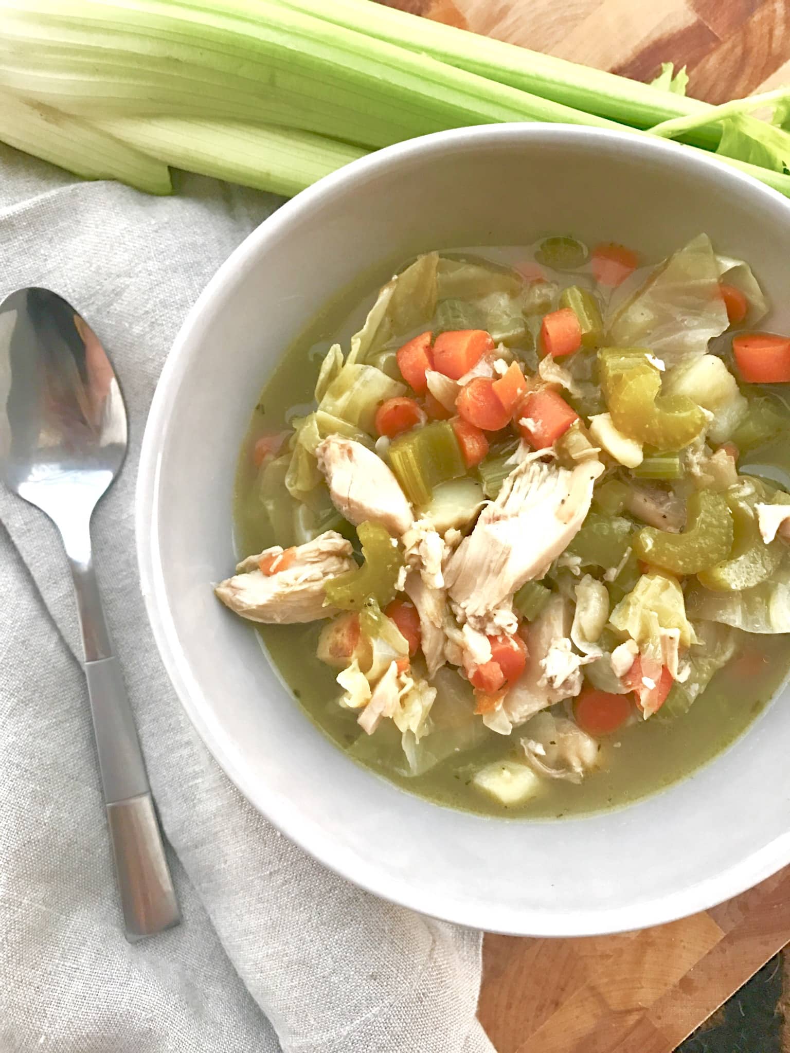 Roasted Cabbage and Chicken Fall Soup