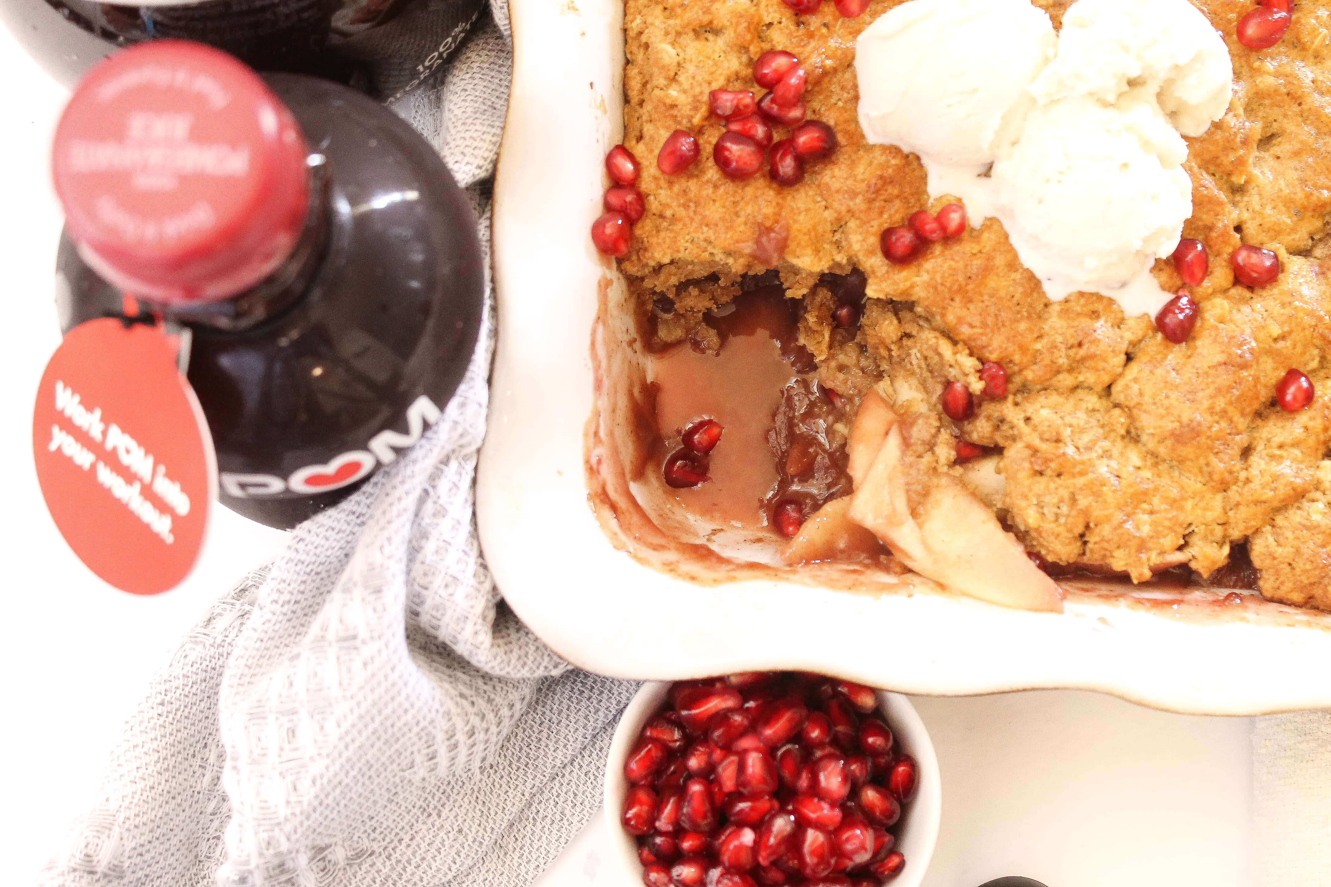 Healthy Pomegranate Apple Cobbler