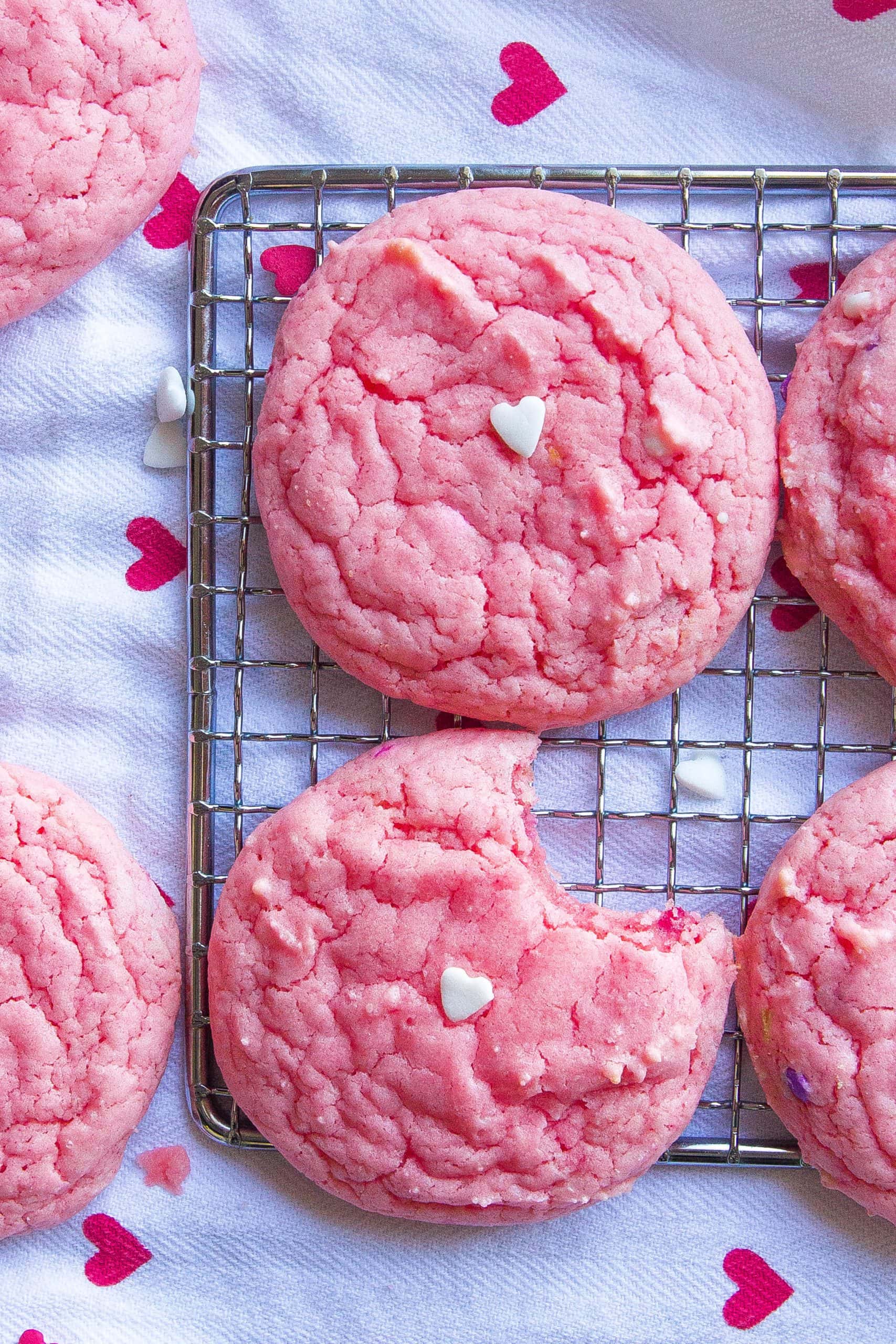 Valentine's Day Cake Mix Cookies (Made With Only 4 Ingredients!)