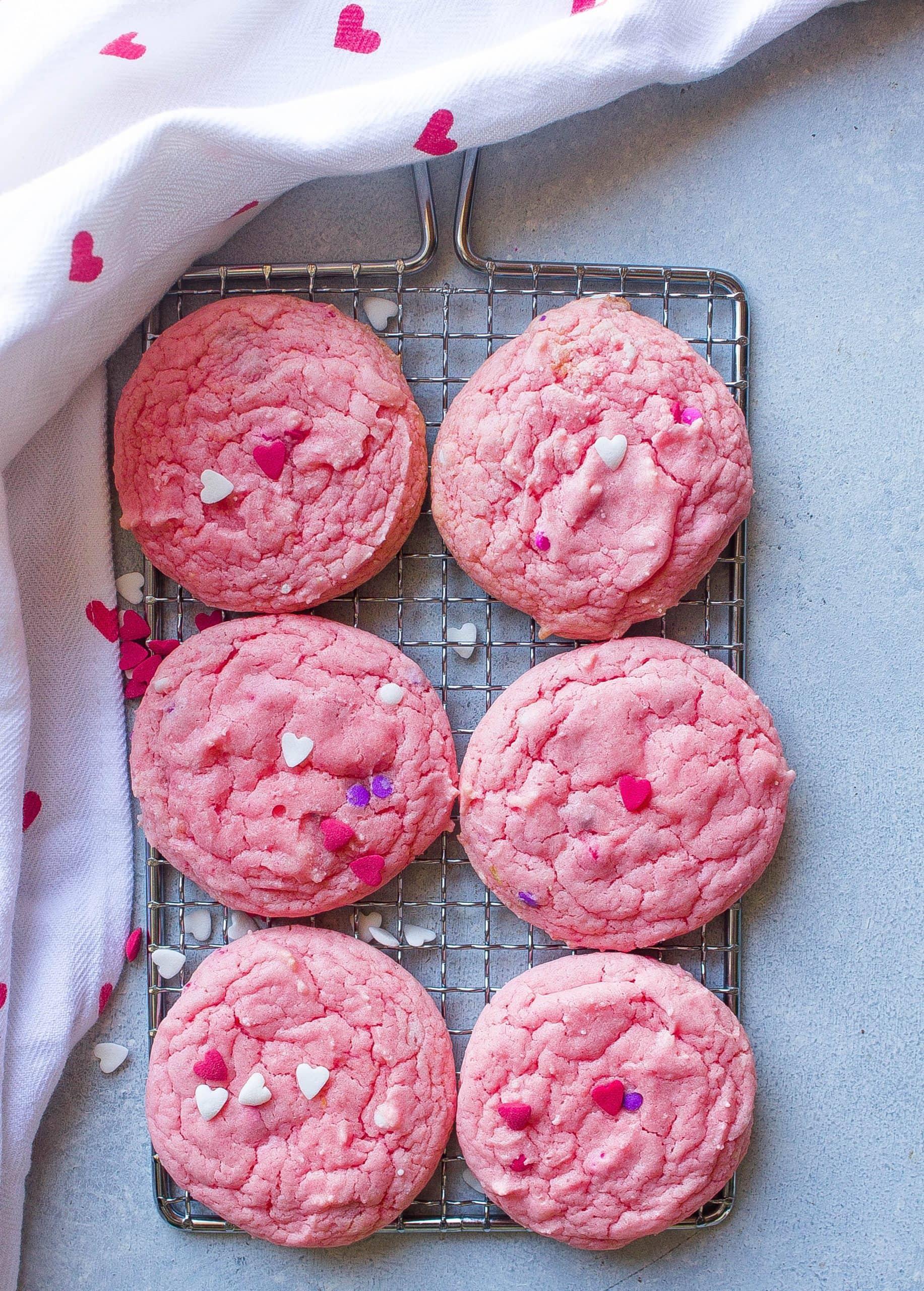 Valentine's Day Cake Mix Cookies