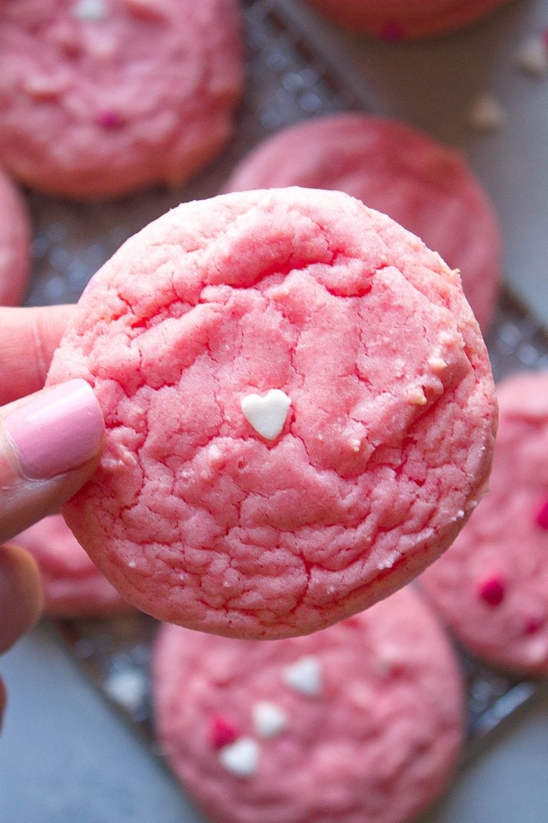 Valentine's Day Cake Mix Cookies (Made With Only 4 Ingredients!)