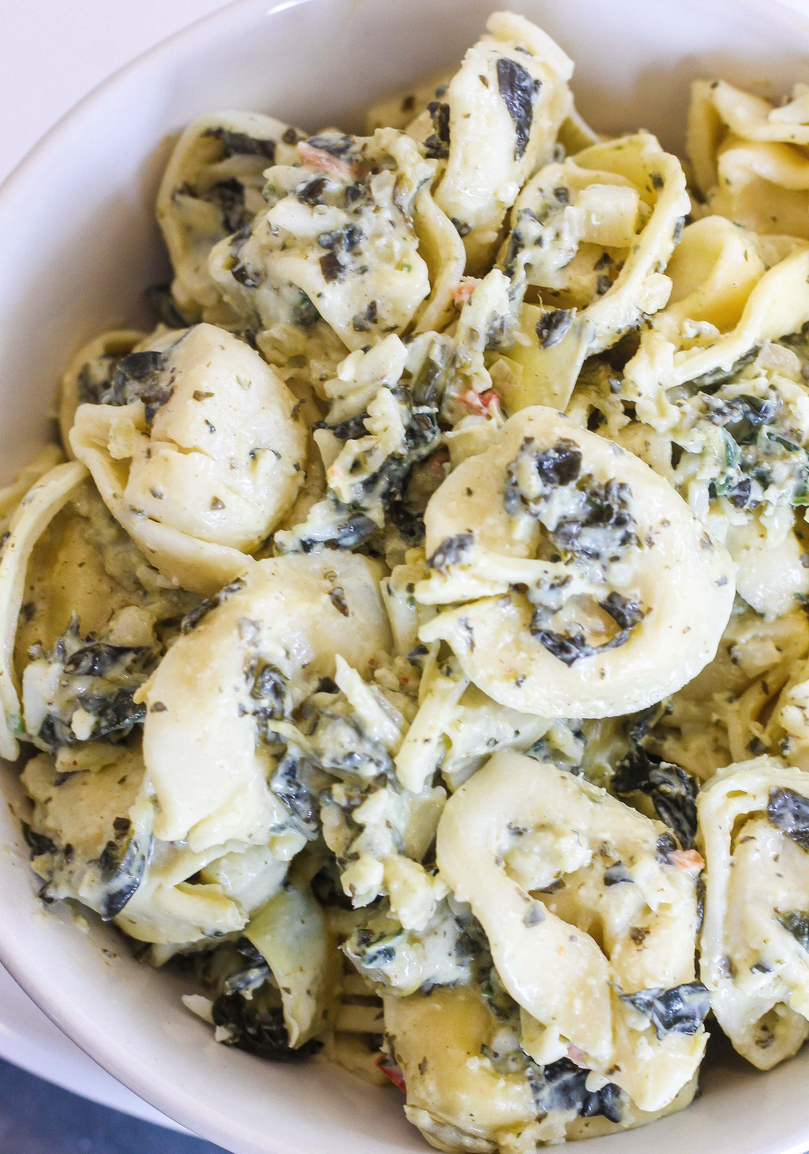 Spinach Artichoke Tortellini Salad