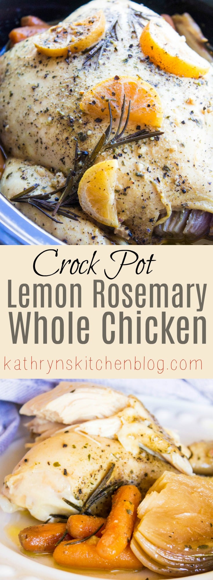 Crock Pot Rosemary Lemon Whole Chicken 