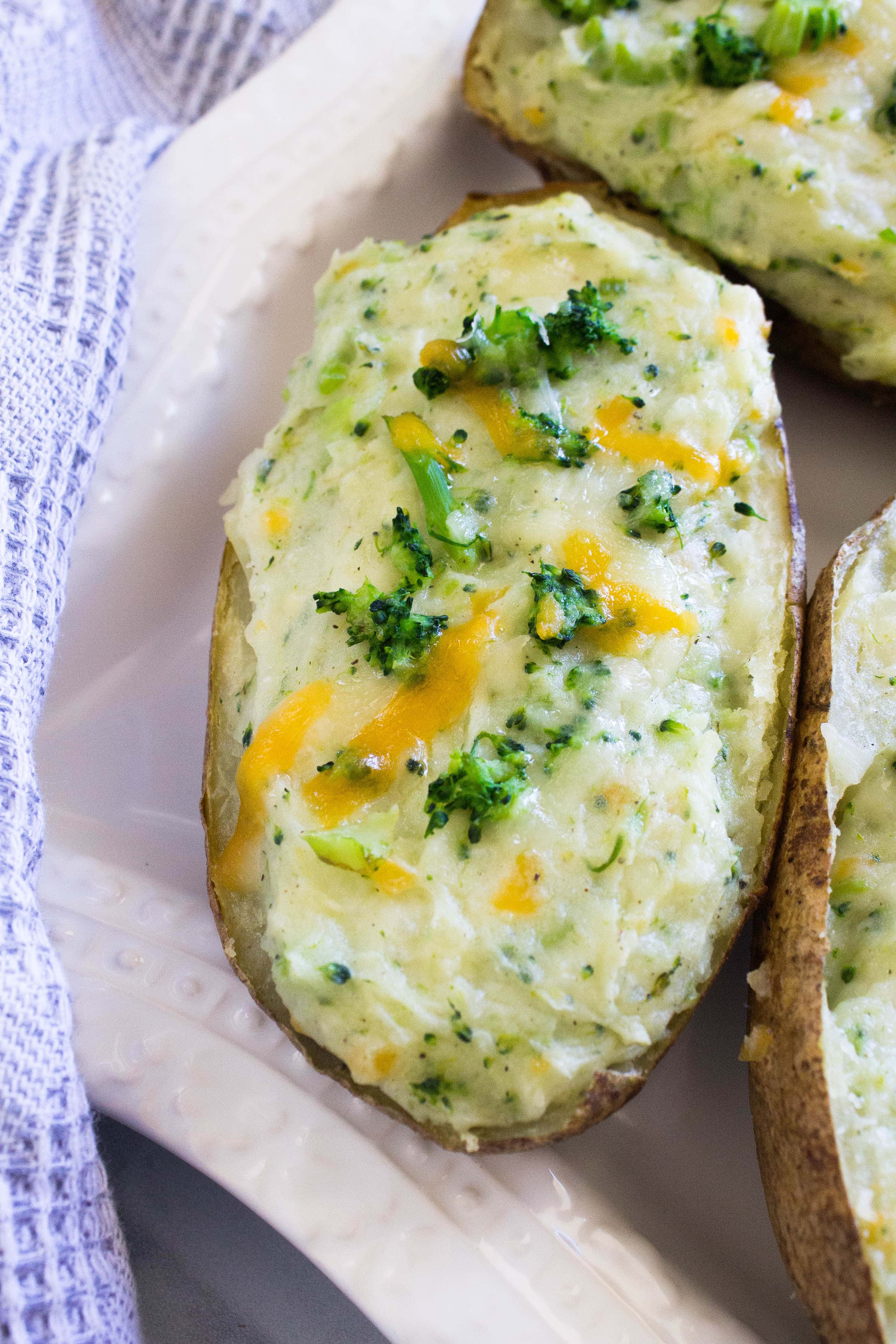 Broccoli Cheddar Twice-Baked Potatoes