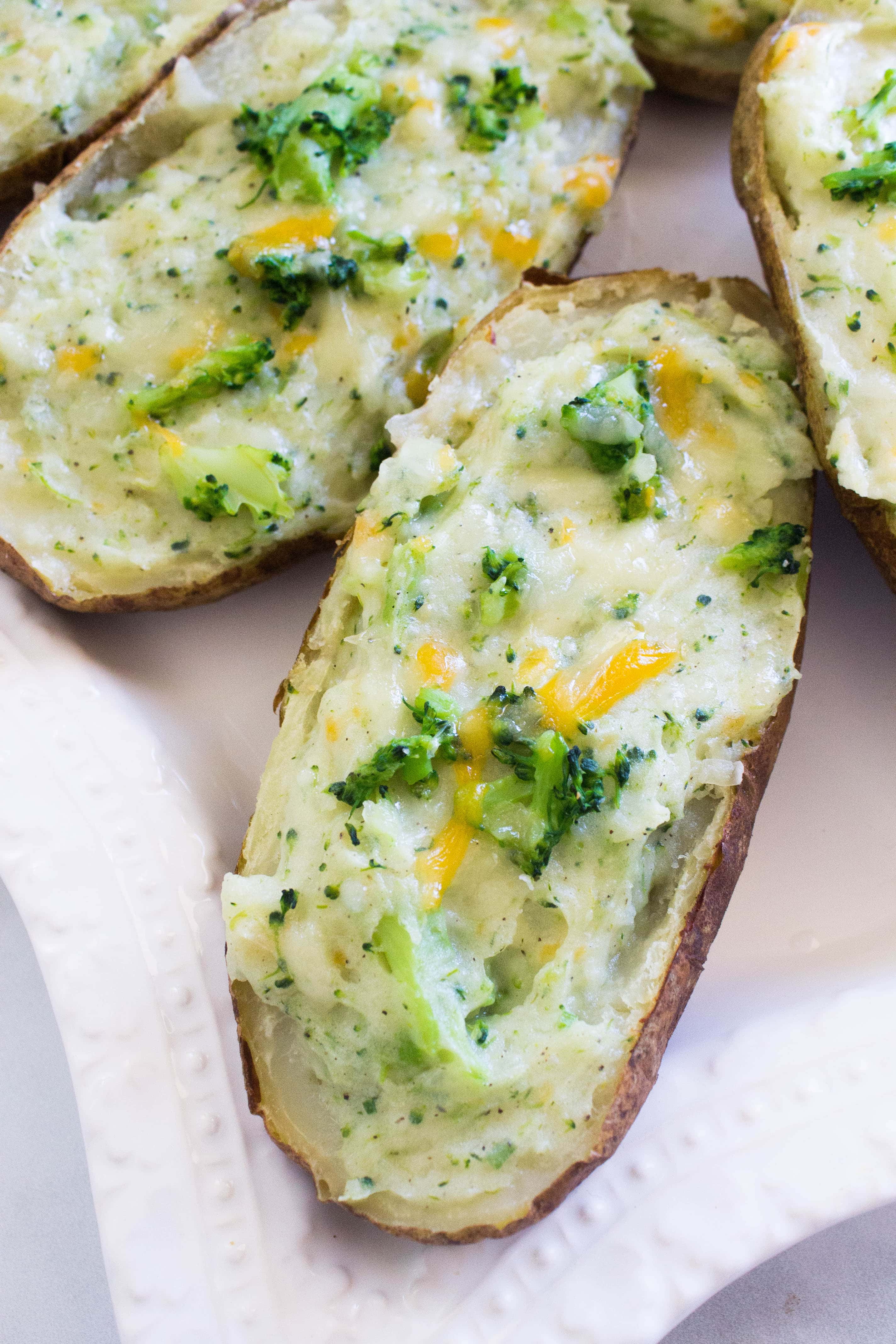 Broccoli Cheddar Twice-Baked Potatoes - Kathryn's Kitchen