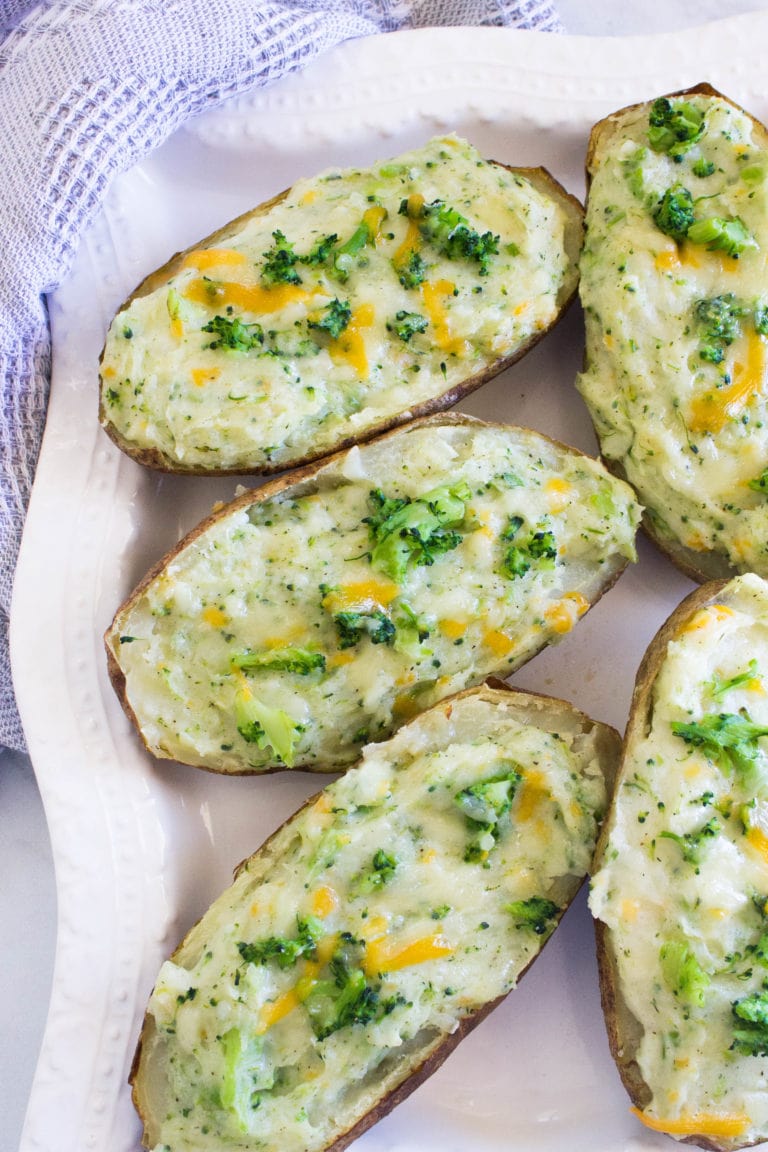 baked potatoes garnish with herbs