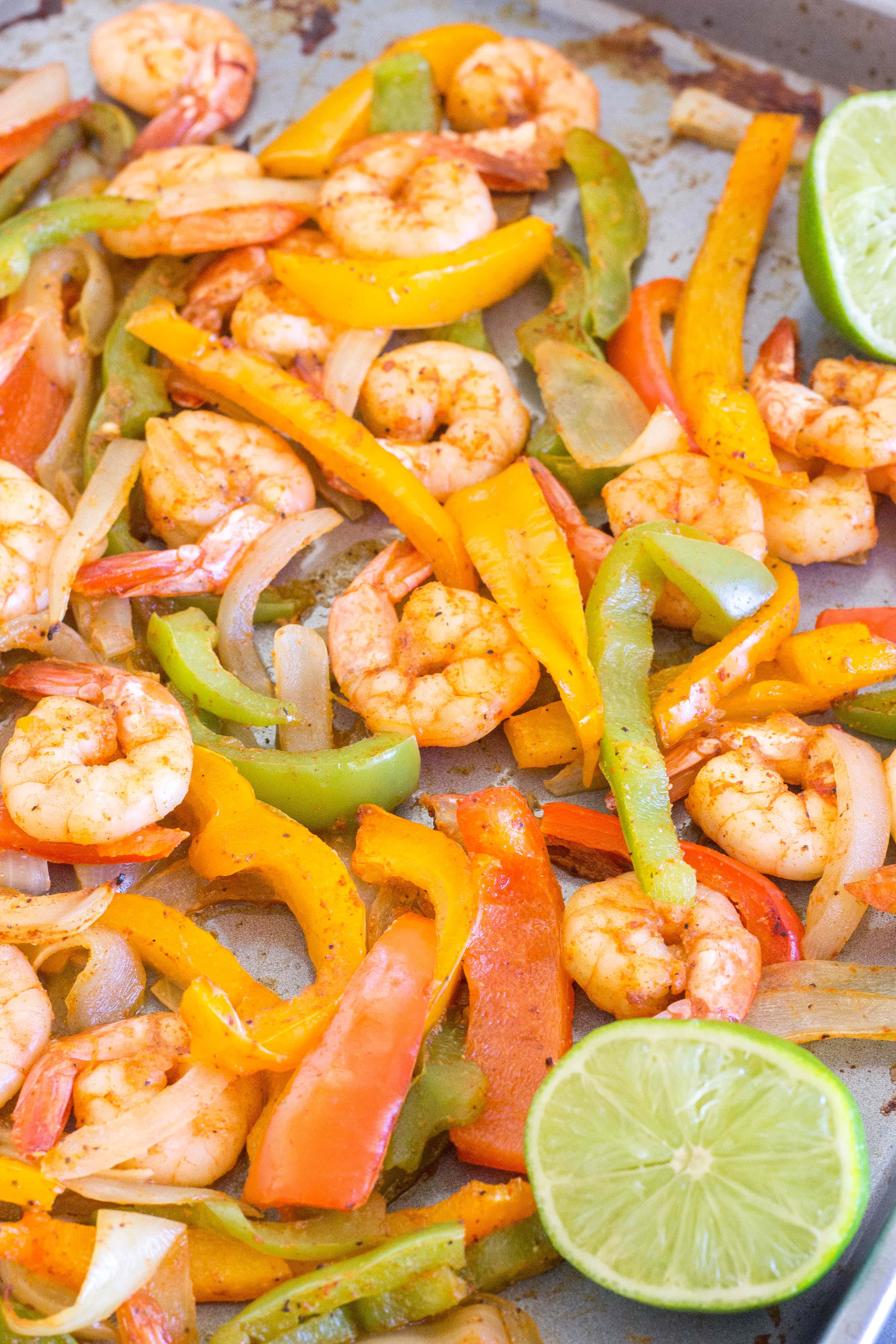 Sheet Pan Shrimp Fajitas