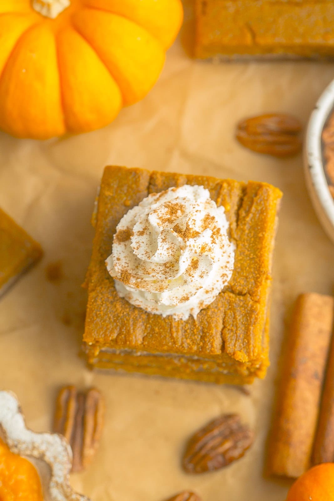 Healthy Pumpkin Pie Bars.