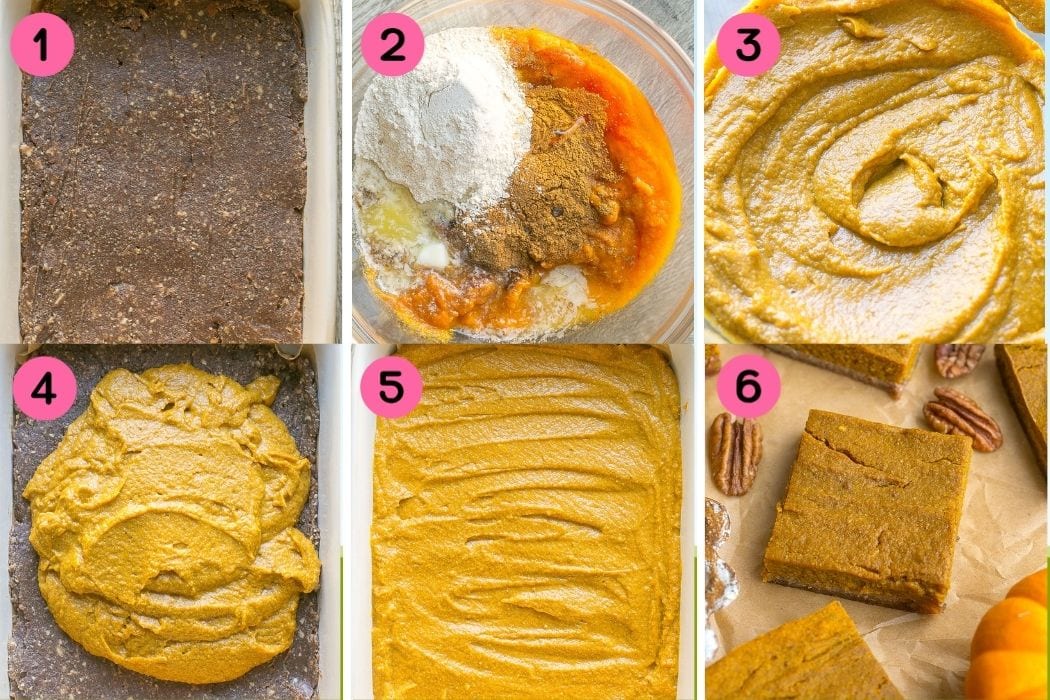 How to make Healthy Pumpkin Pie Bars.