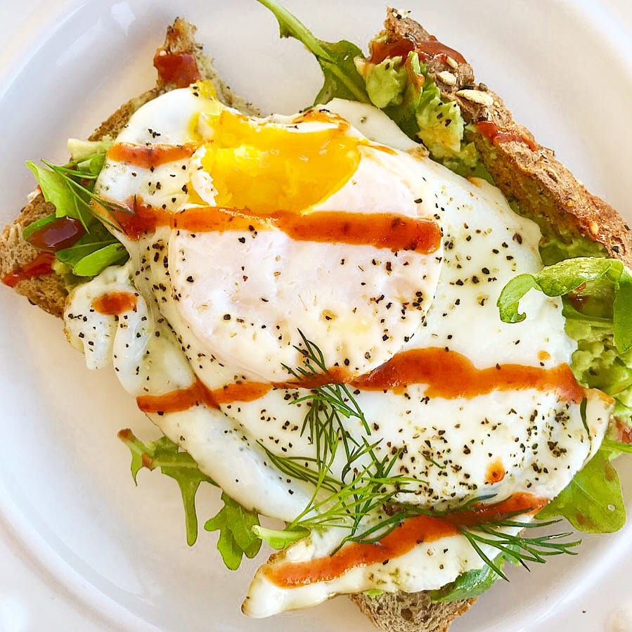 Spicy Fried Egg Avo Toast