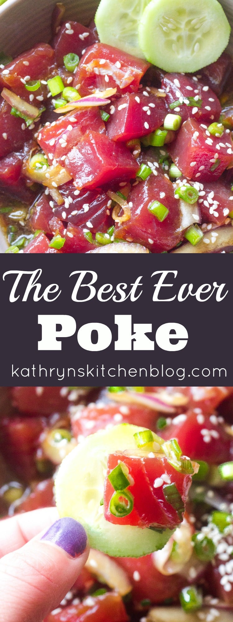 The Best Tuna Poke Bowl Recipe pin.