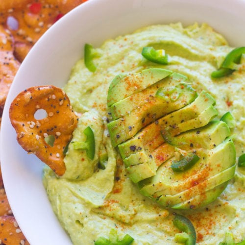 Hummus Avocado Cups with Spicy Greek Salad - Nibbles and Feasts