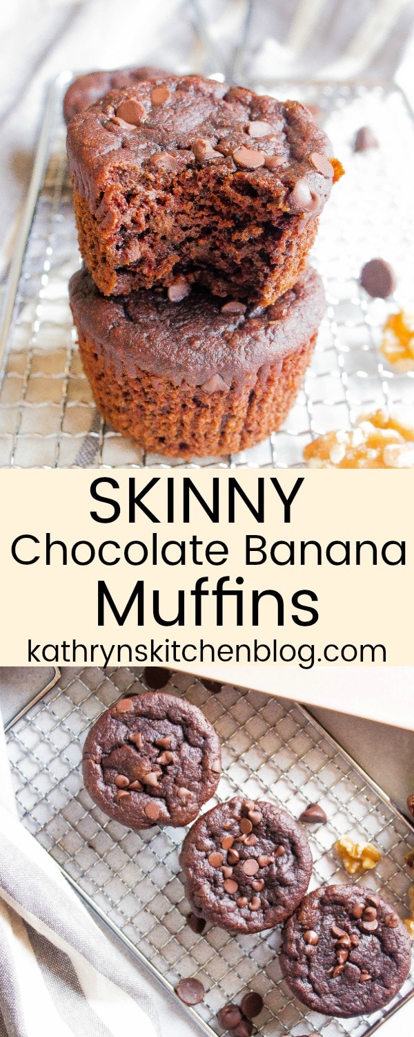 skinny chocolate banana muffins