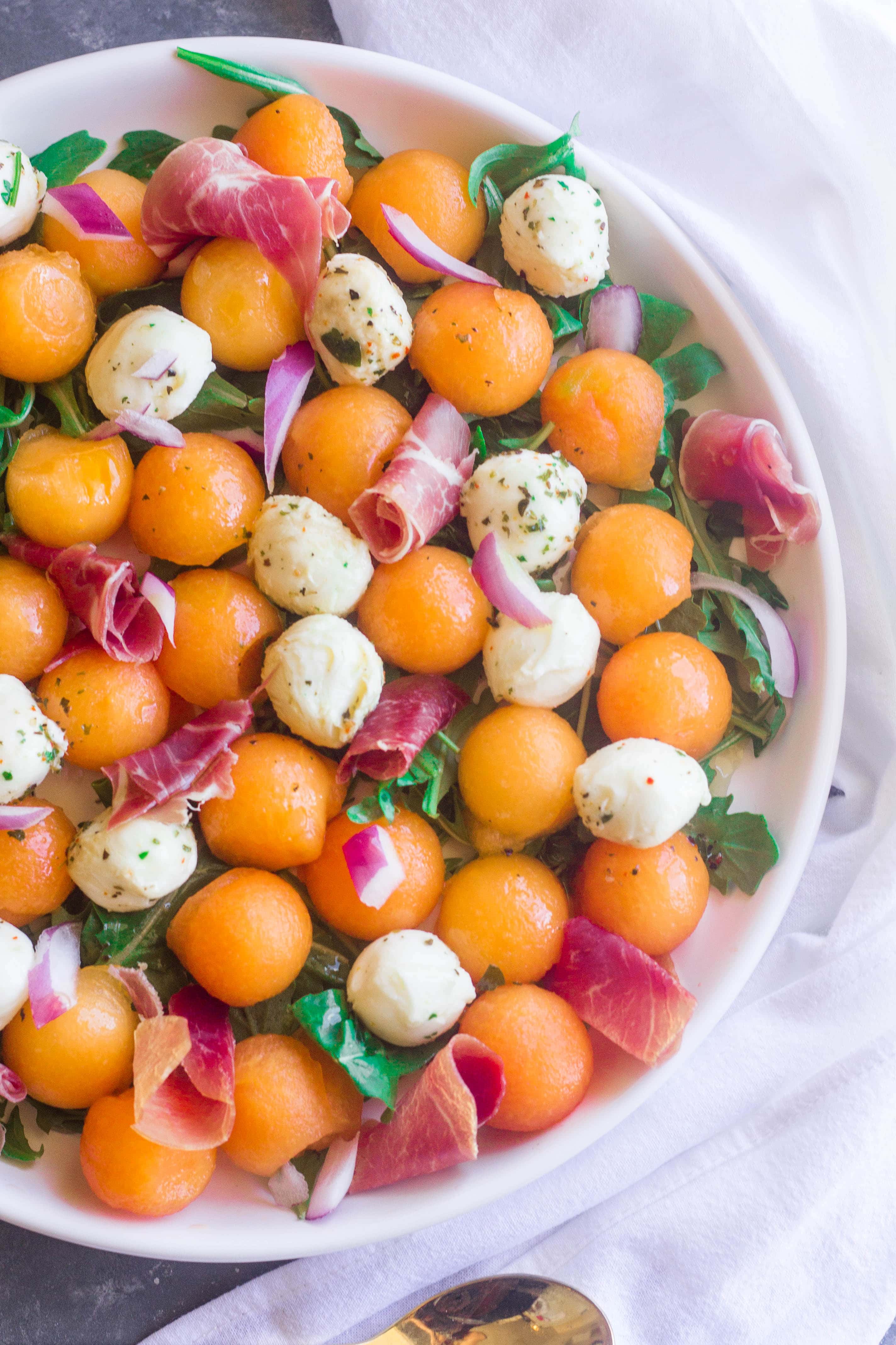 Cantaloupe Caprese Salad