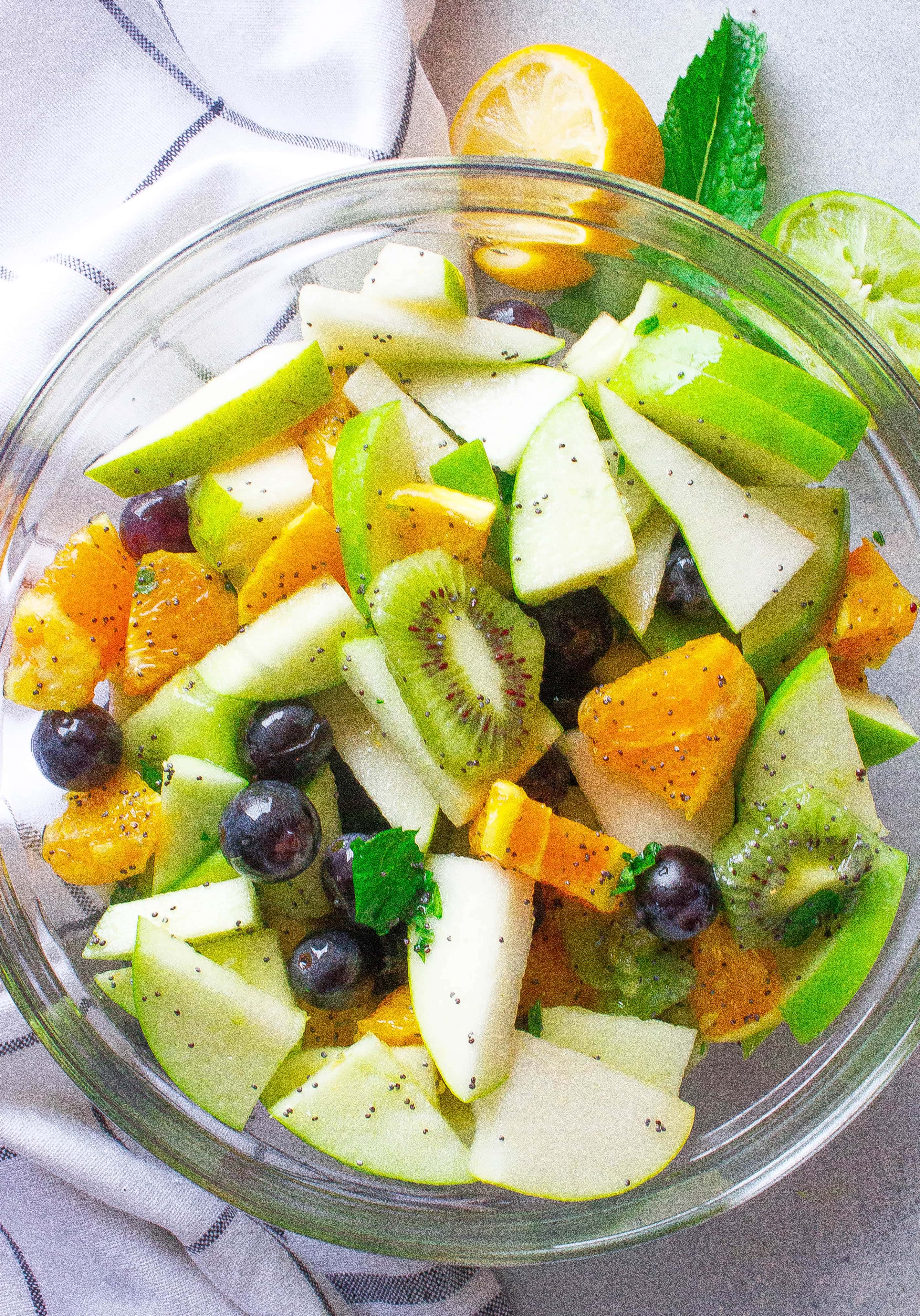 Fresh Fruit Salad (with Honey Poppy Seed Dressing)