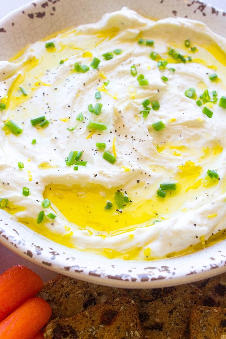 Whipped Feta Garlic Dip Kathryn S Kitchen