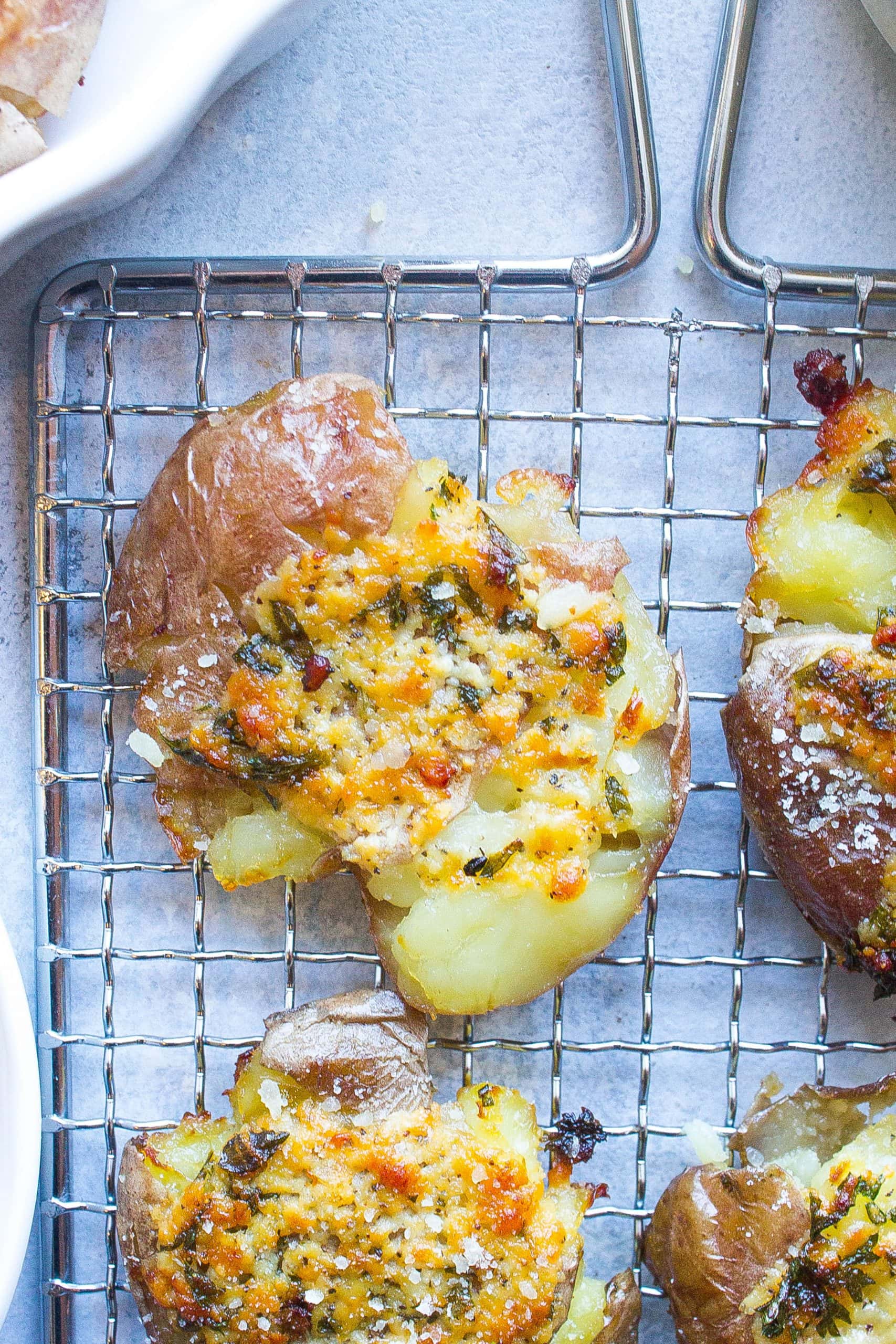 Smashed Potatoes (Garlic Parmesan) - Downshiftology