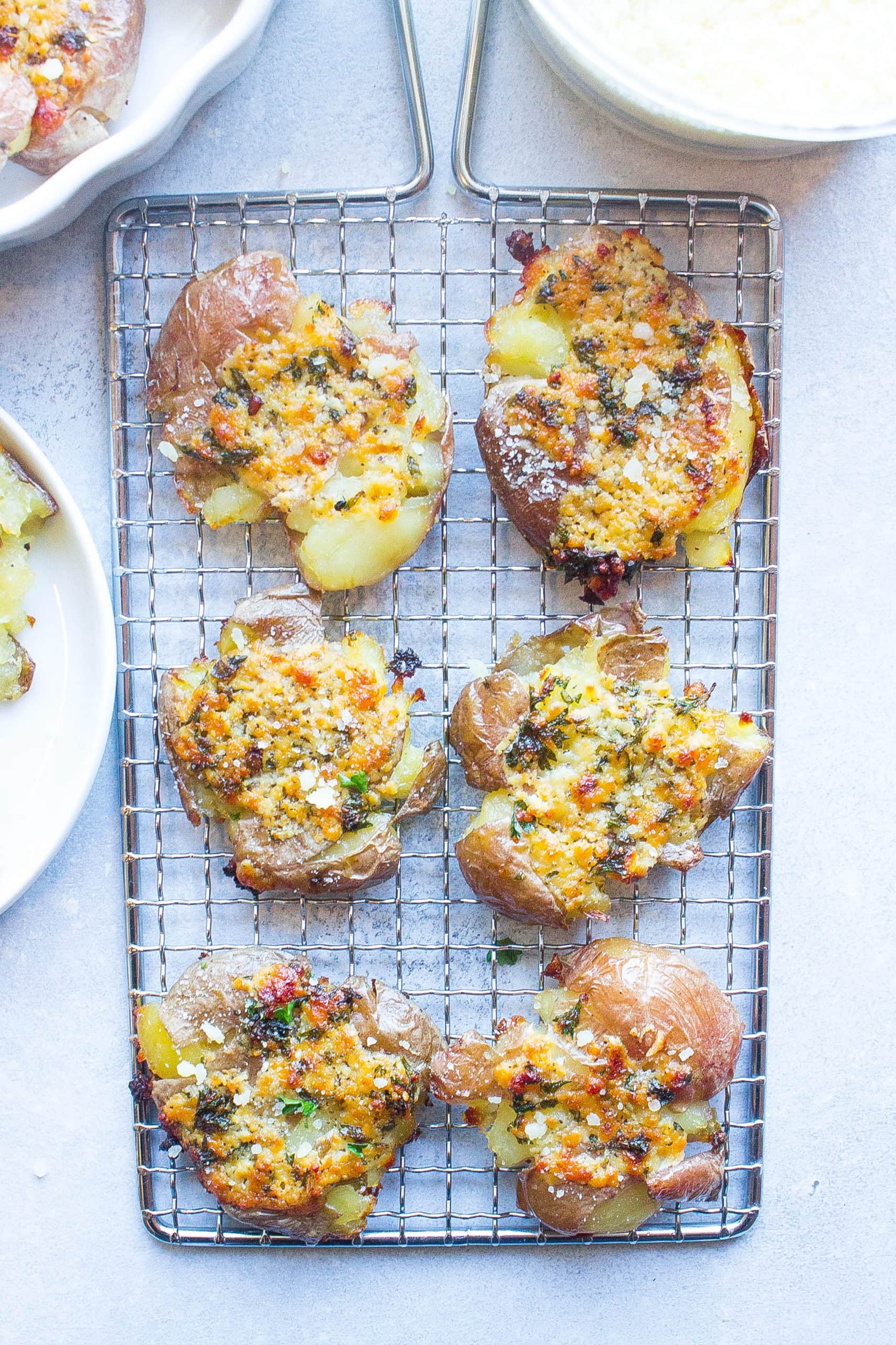 Garlic Parmesan Smashed Potatoes