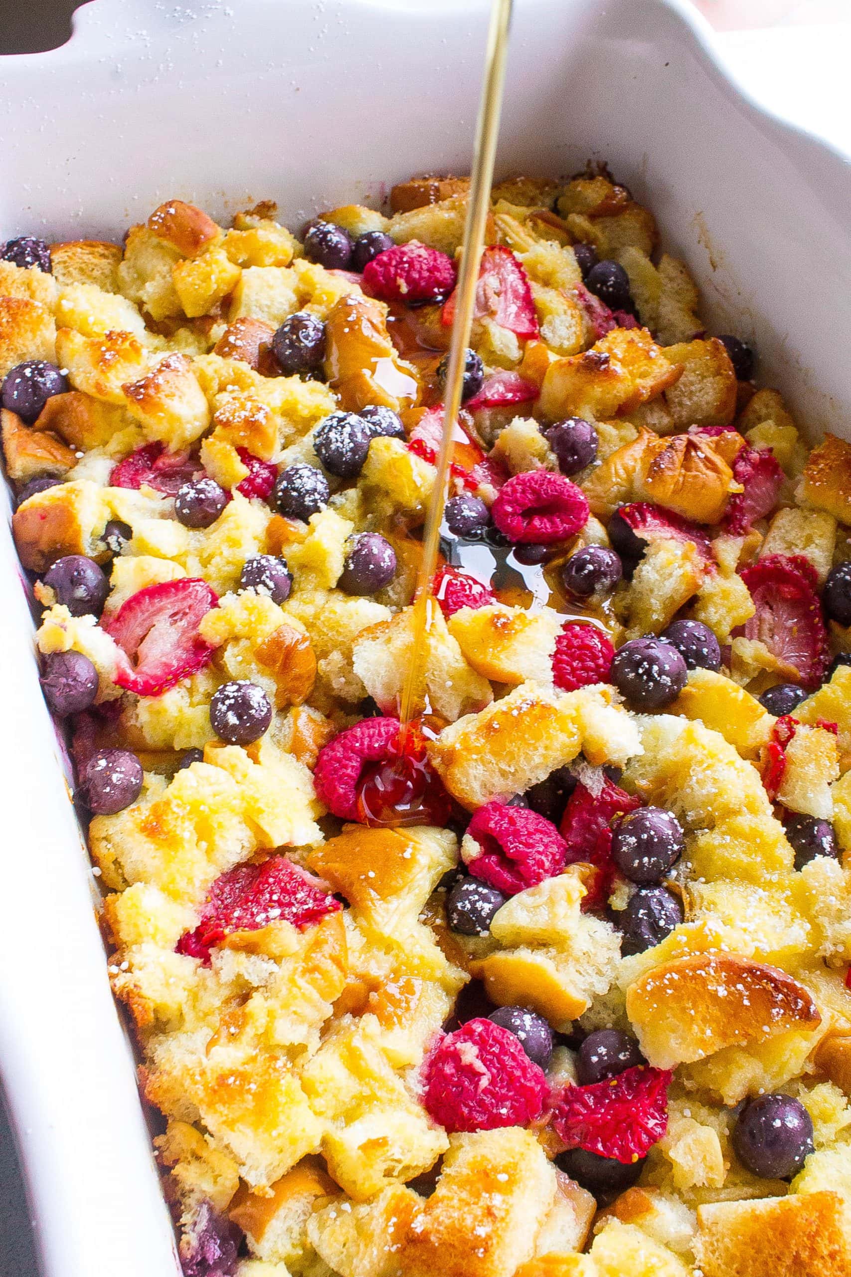Triple Berry French Toast with syrup