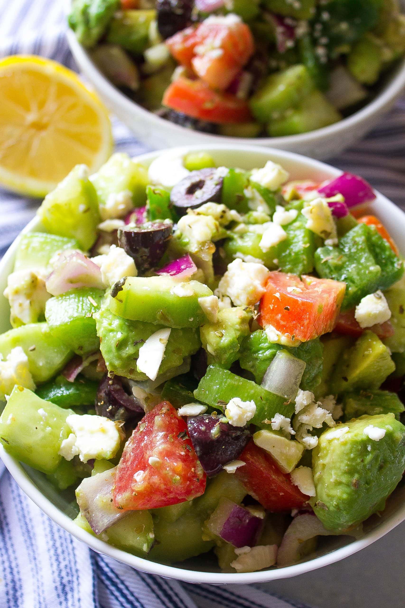 Avocado Greek Salad - Kathryn's Kitchen