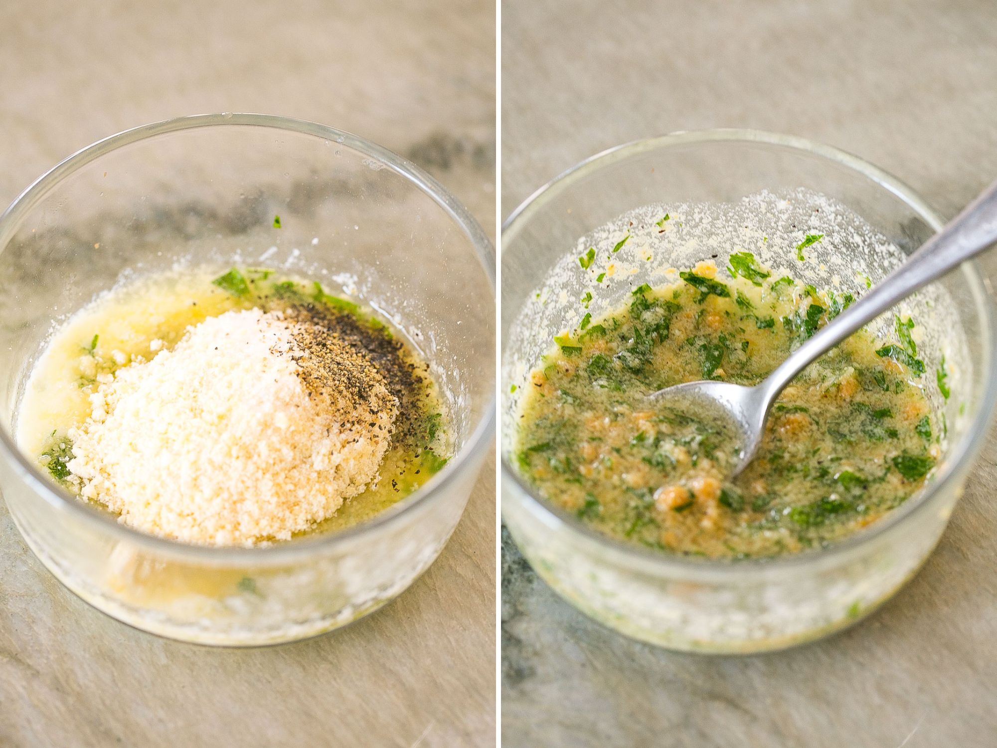 How to make Garlic Parmesan butter mixture.