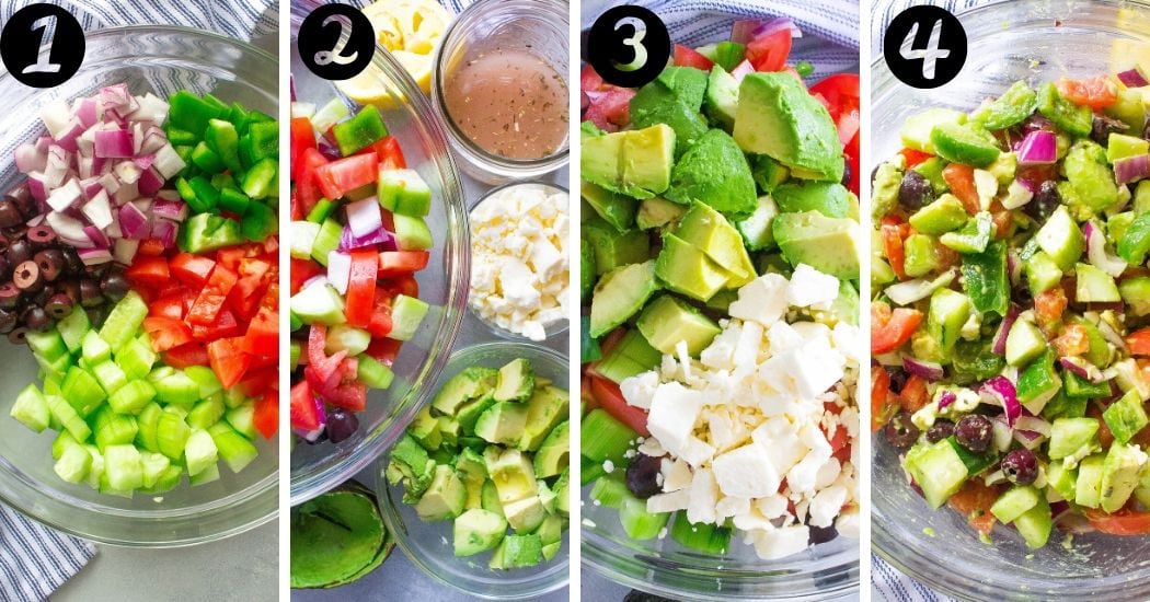 Avocado Greek Salad steps