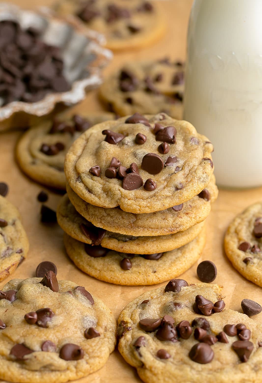 Stack of buttery cookies.