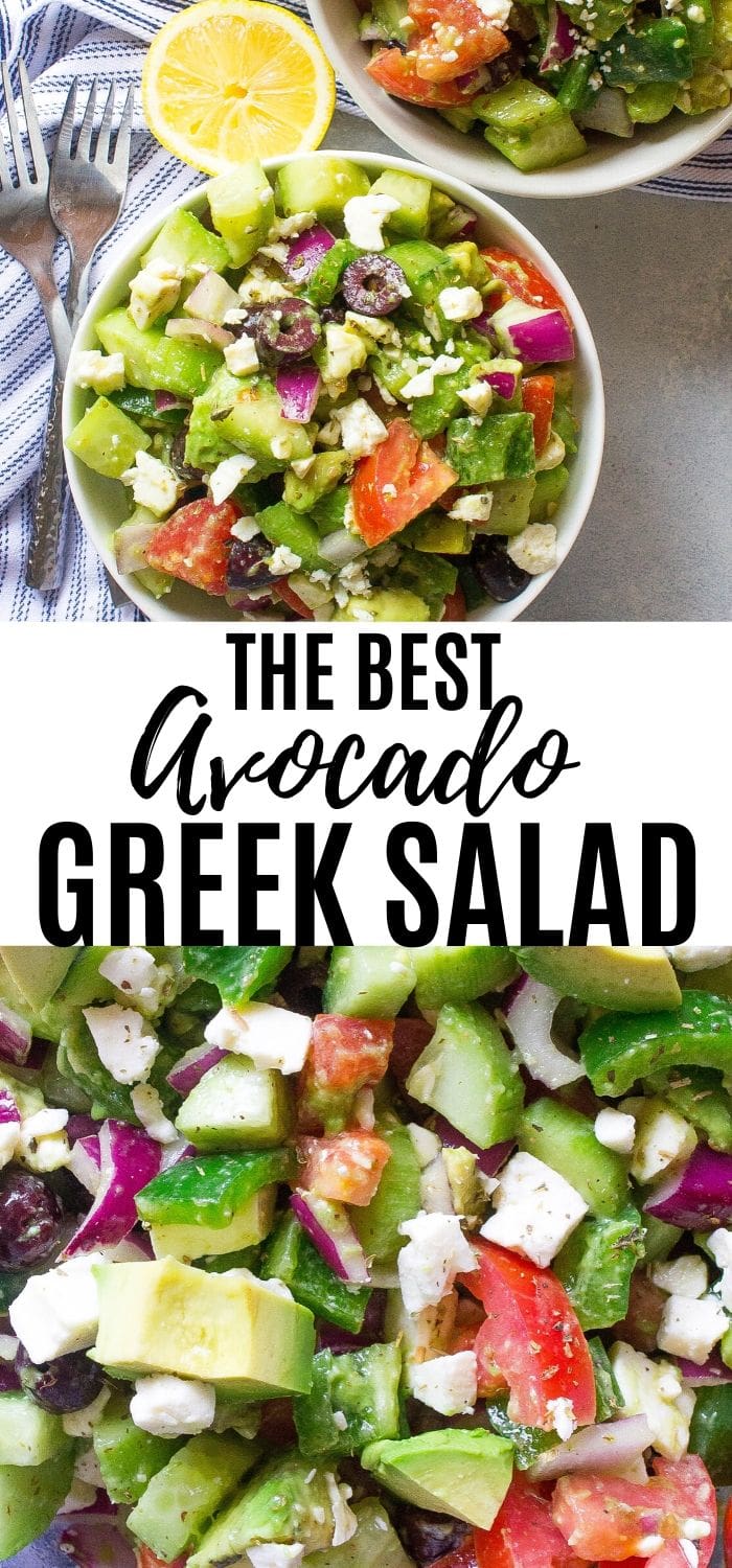 Avocado Greek Salad - Kathryn's Kitchen