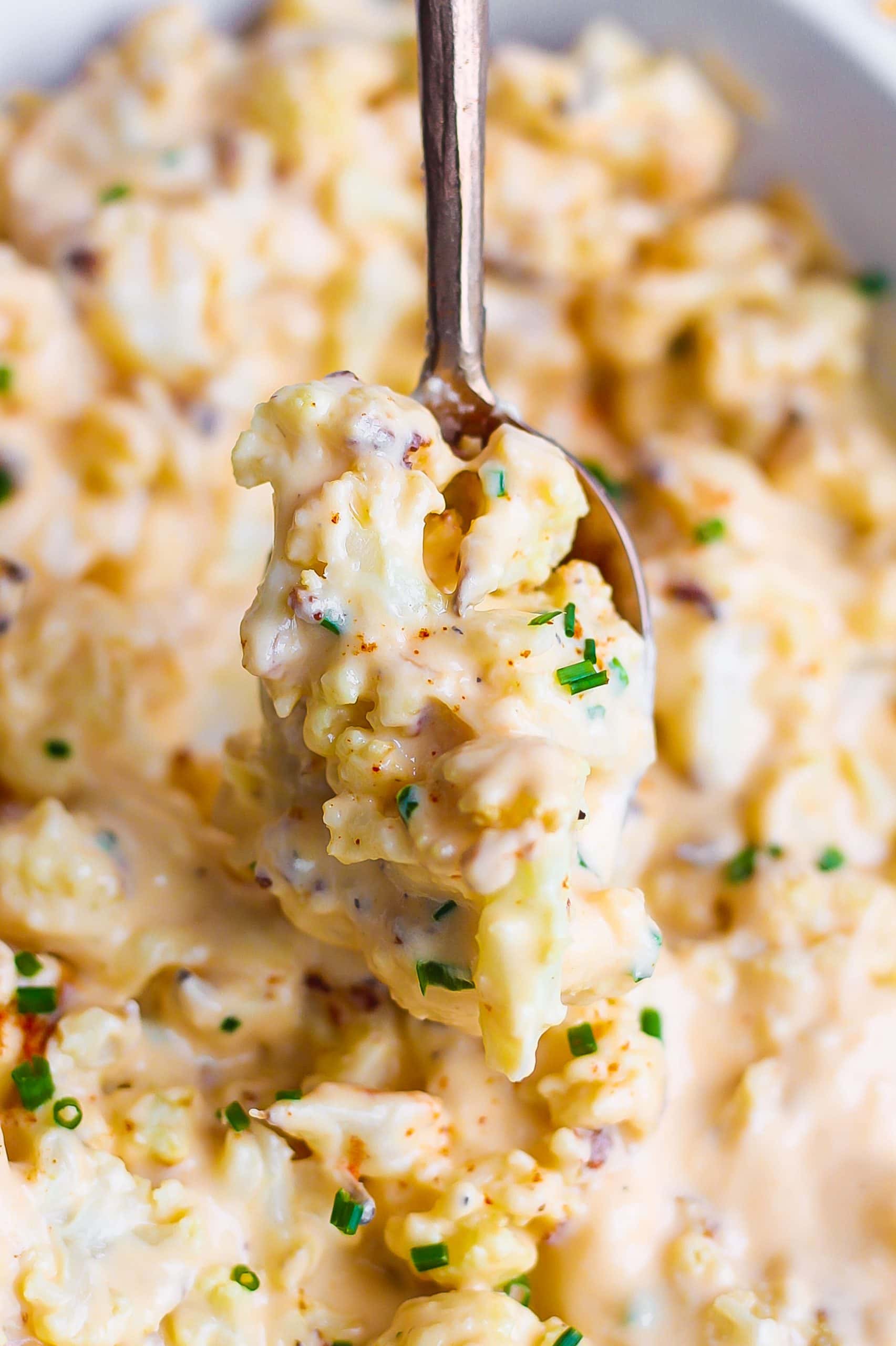 spoonful of cauliflower Mac and cheese