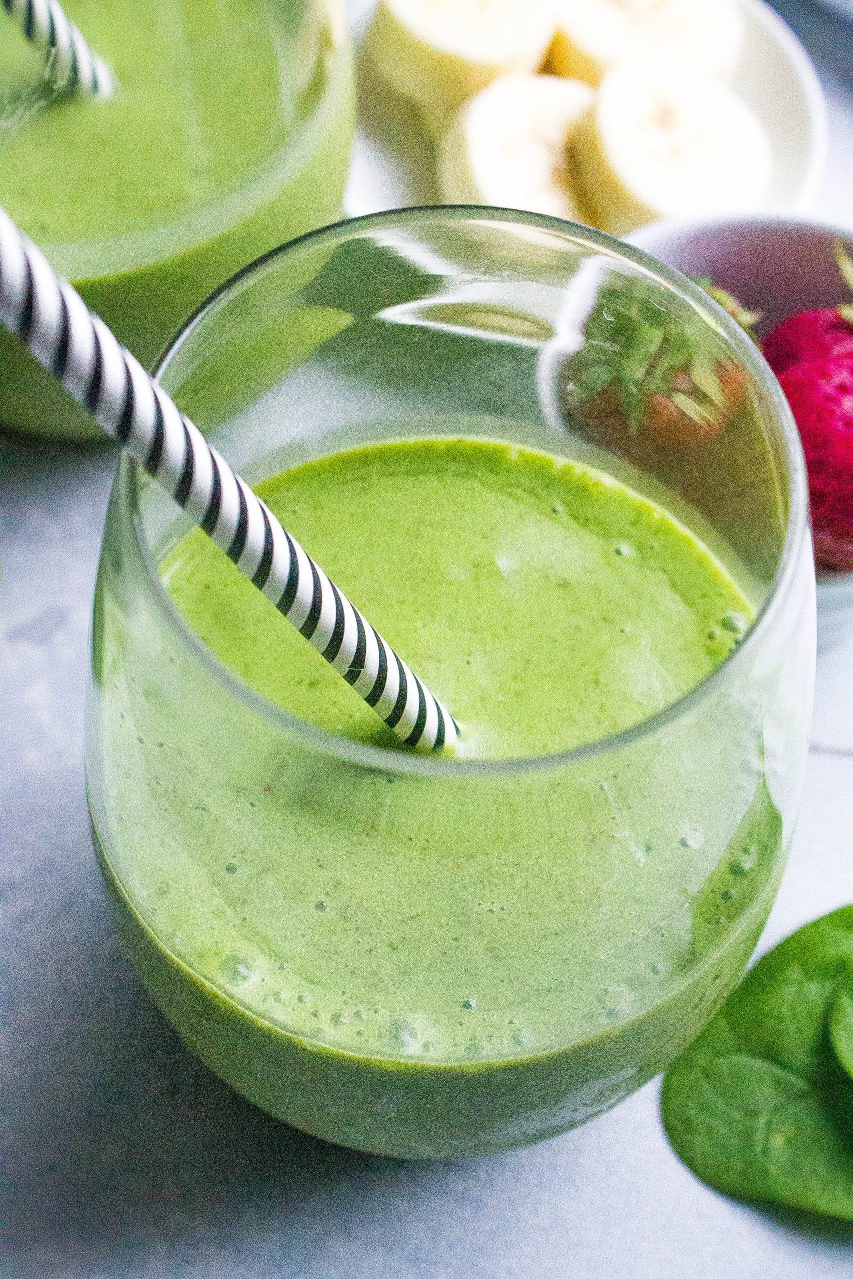 close up of green detox drink 