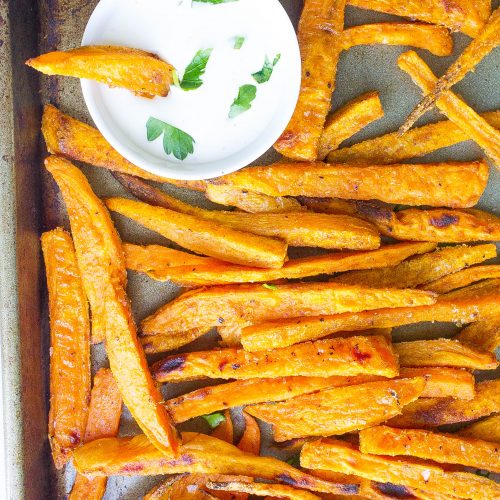 Crispy Baked Sweet Potato Fries - Kathryn's Kitchen