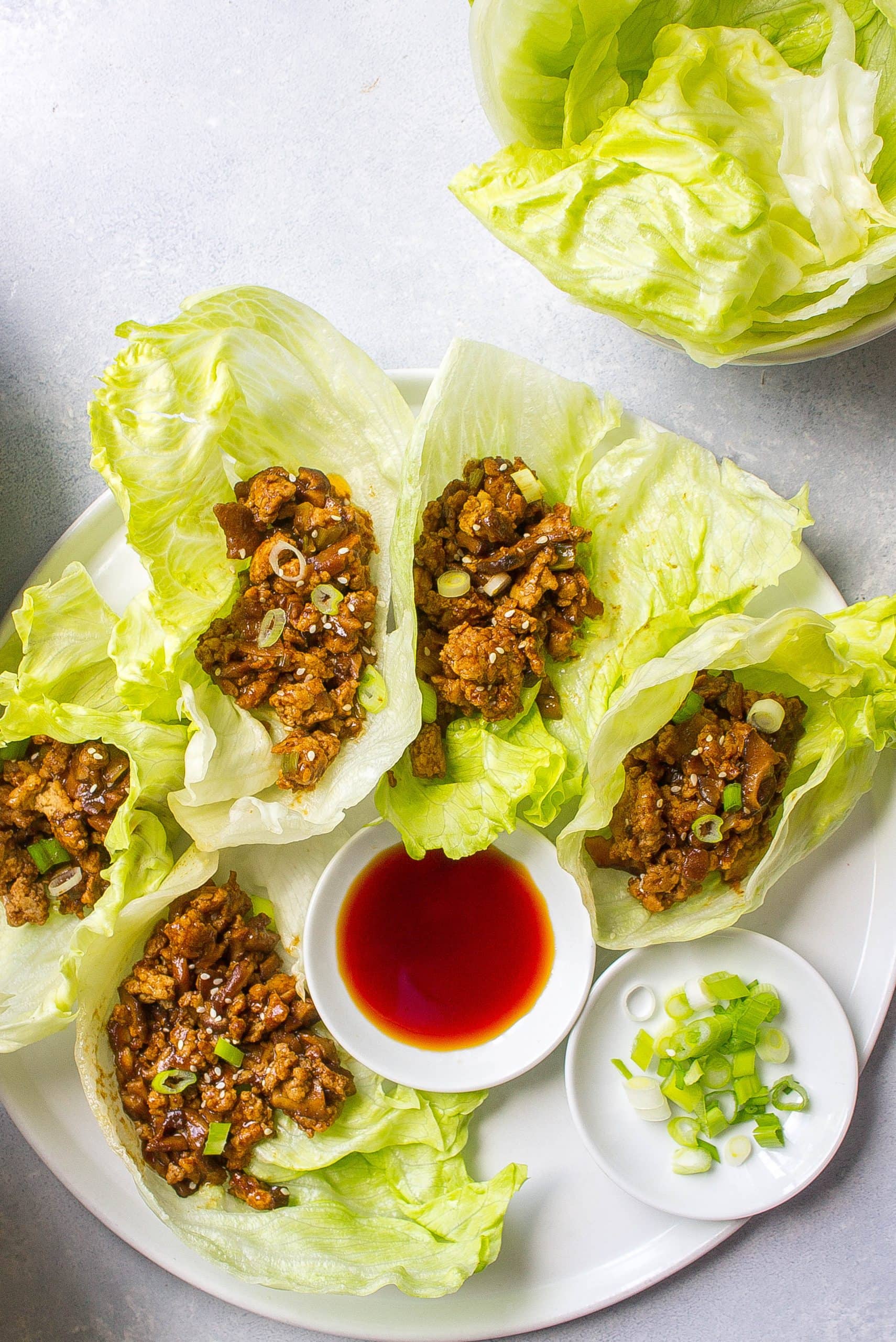 PF Chang's Chicken Lettuce Wraps on platter