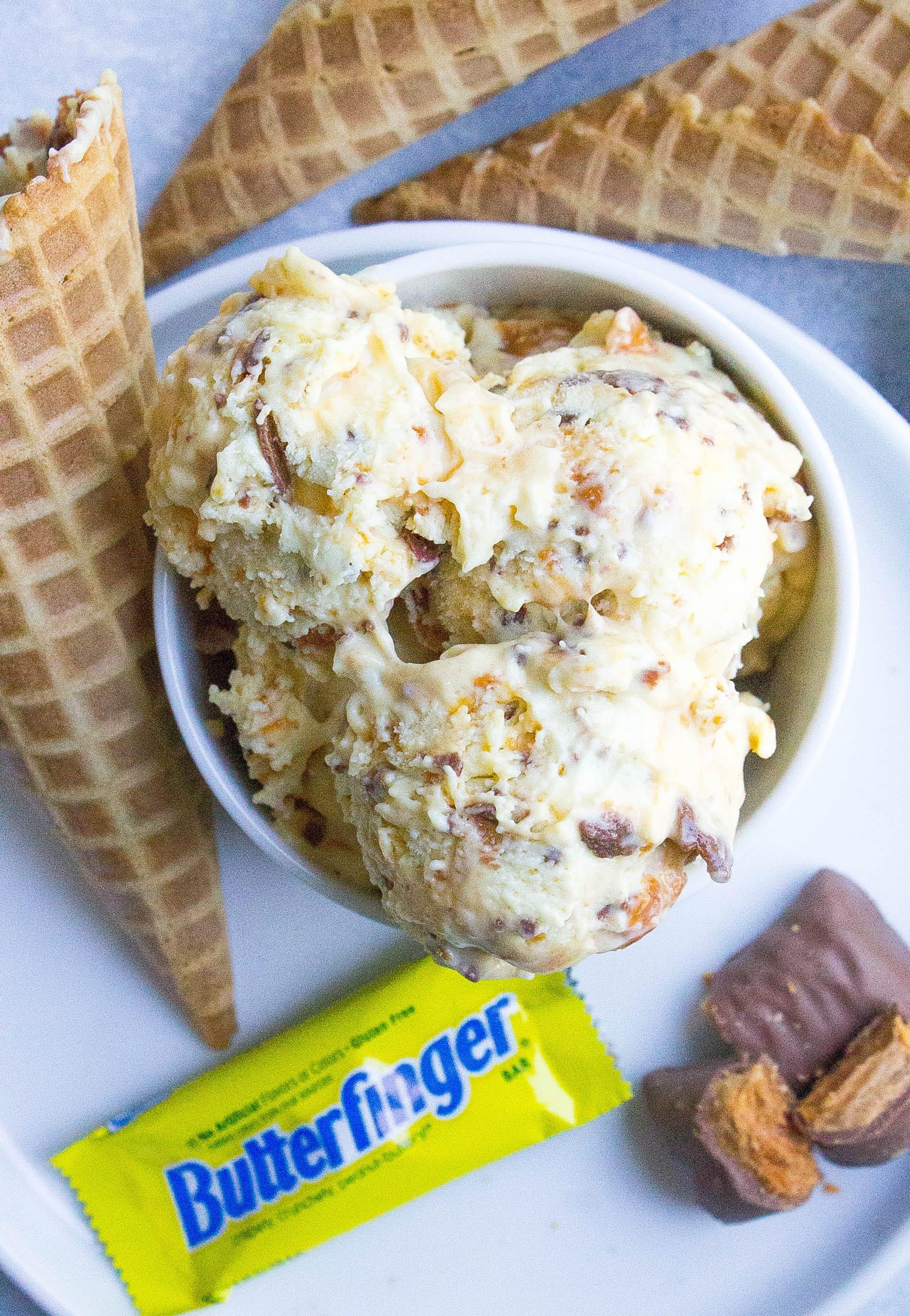 Easy Butterfinger Ice Cream
