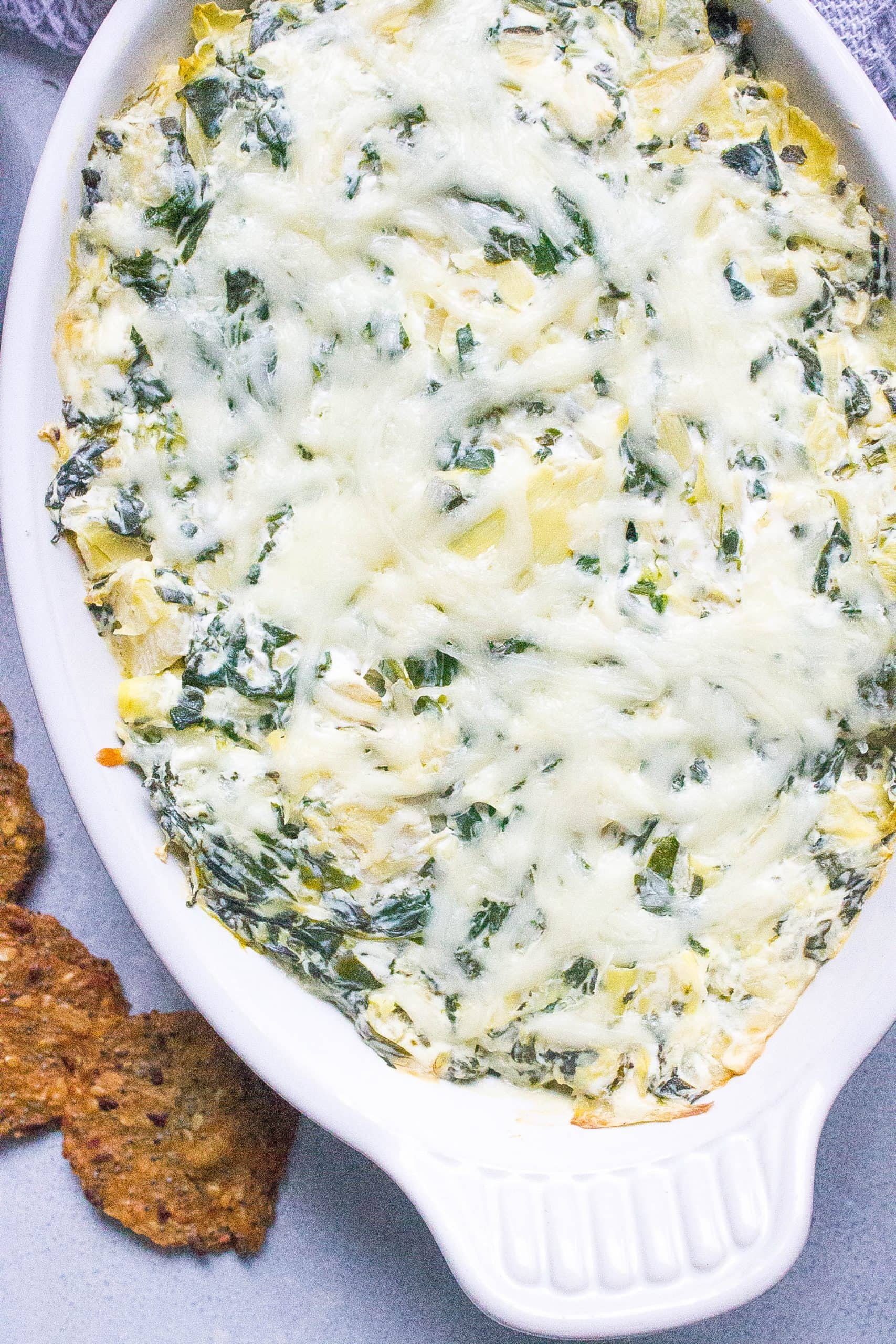 Healthy Baked Spinach Artichoke Dip