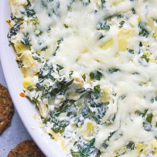 Baked Spinach Artichoke Dip Healthy Version Kathryn S Kitchen