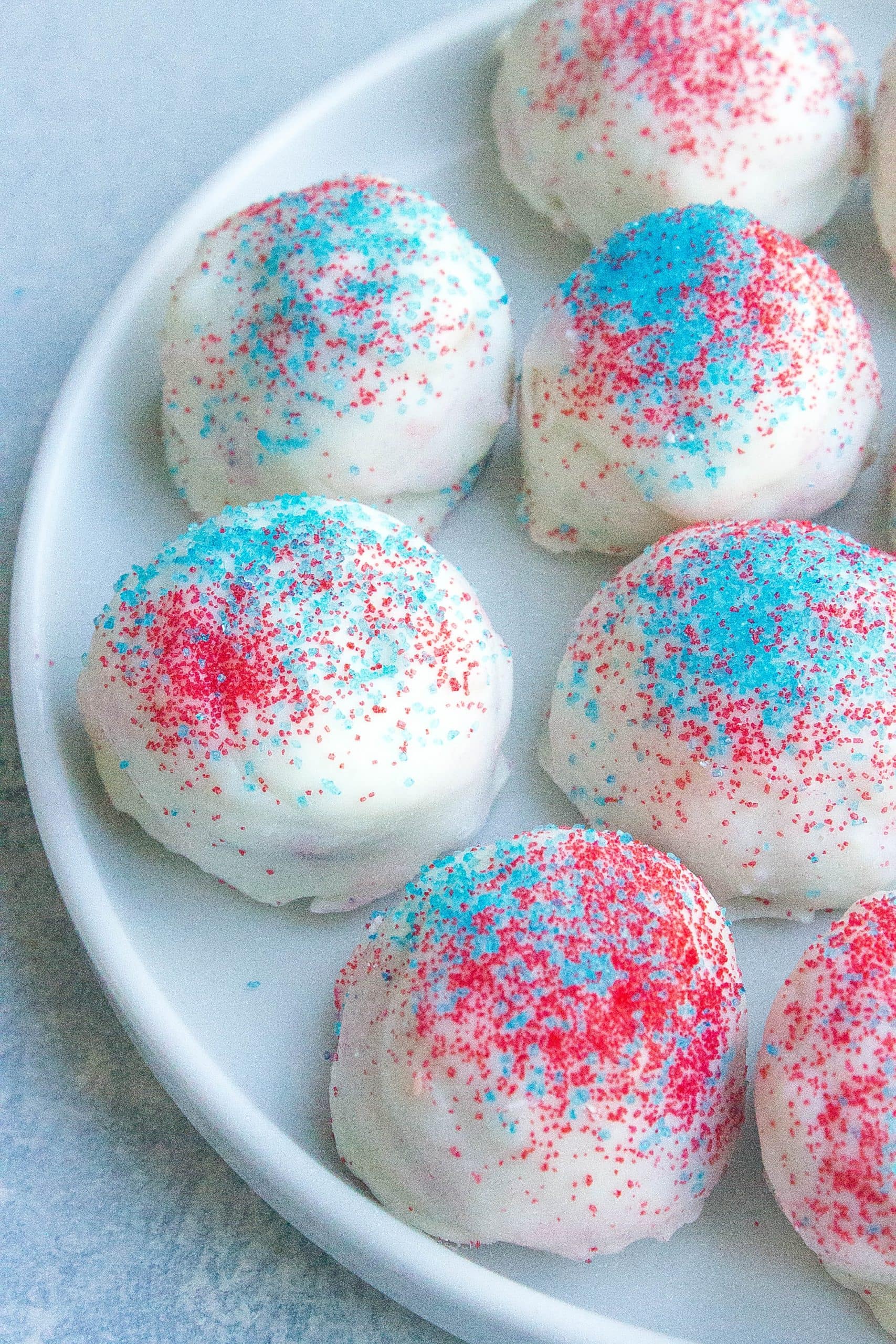 Sugar Cookie Truffles on white plate