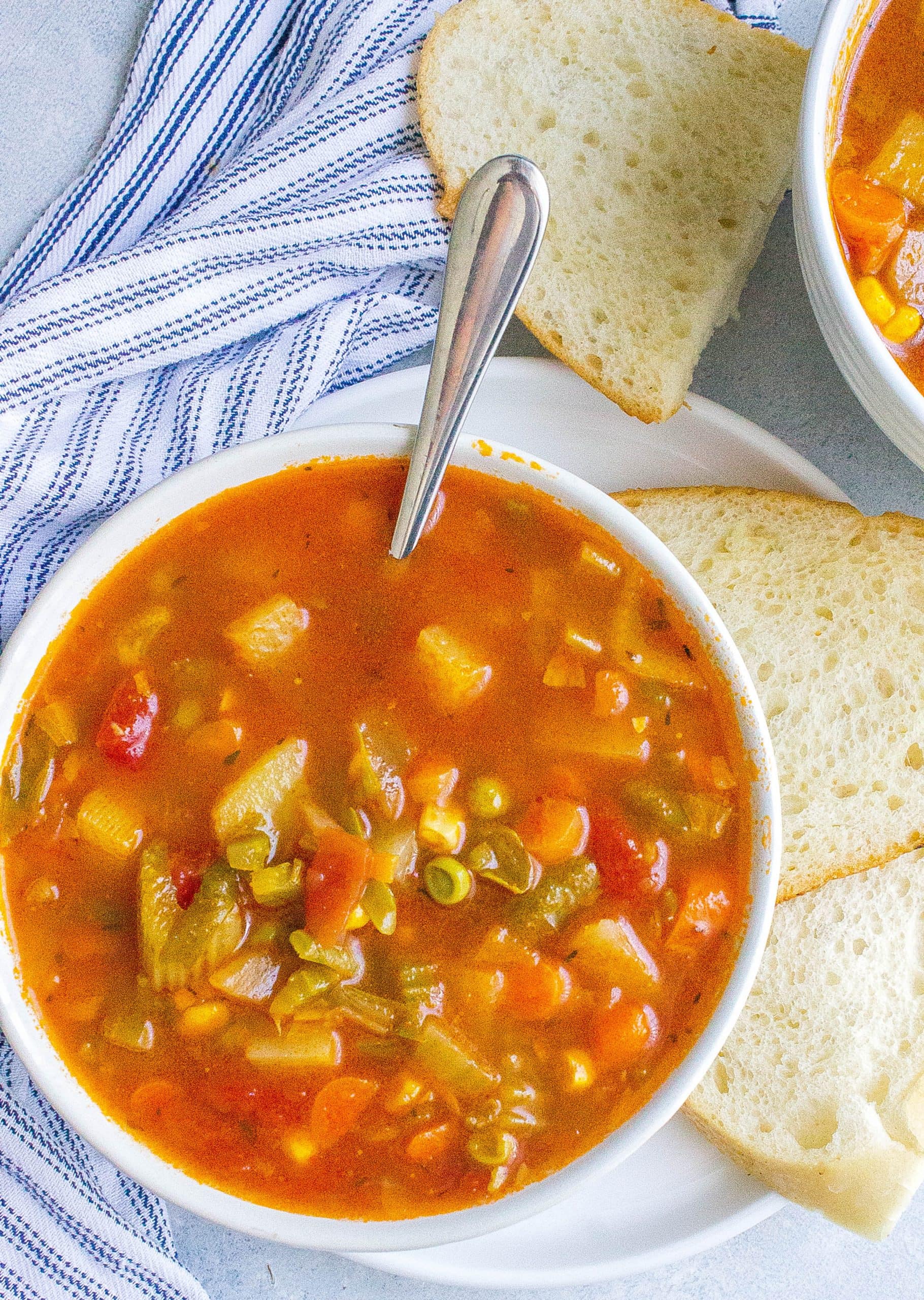 Homemade Vegetable Soup with bread