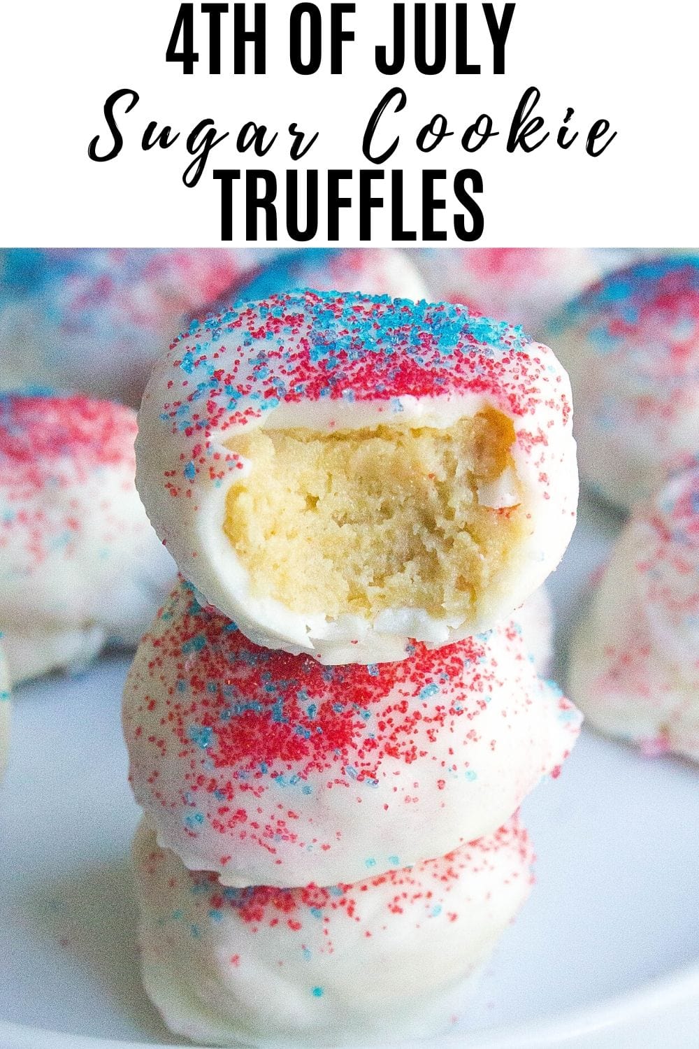 4th of July Sugar Cookie Truffles to pin
