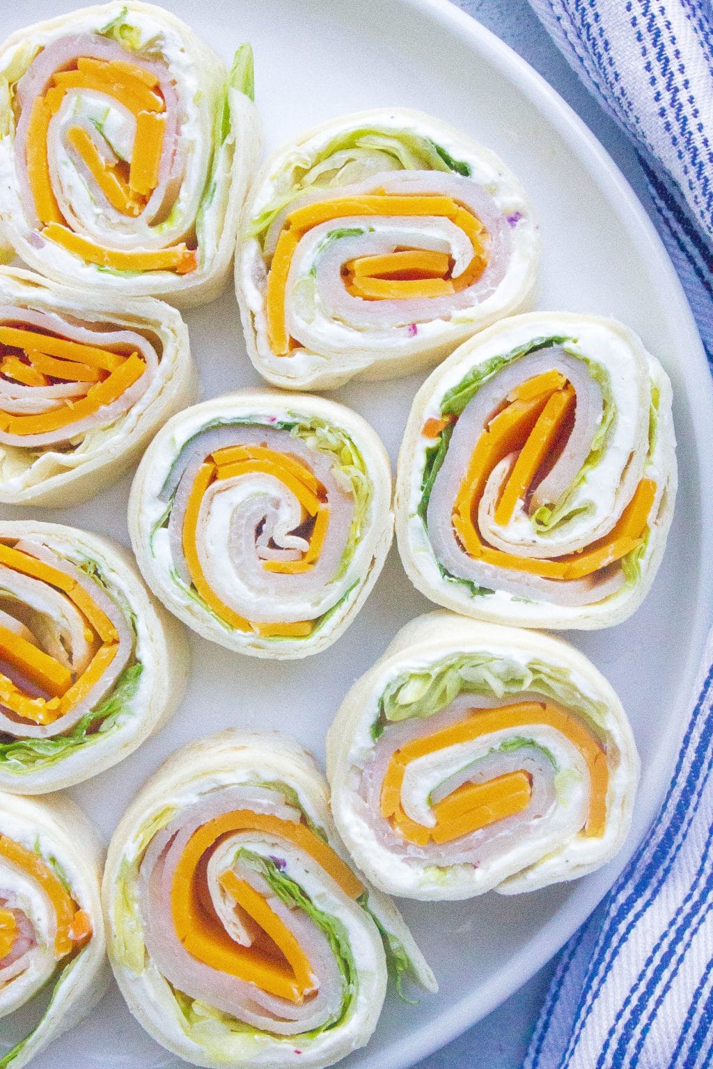 Turkey Roll Ups Recipe- with Cheddar Cheese (Pinwheels)