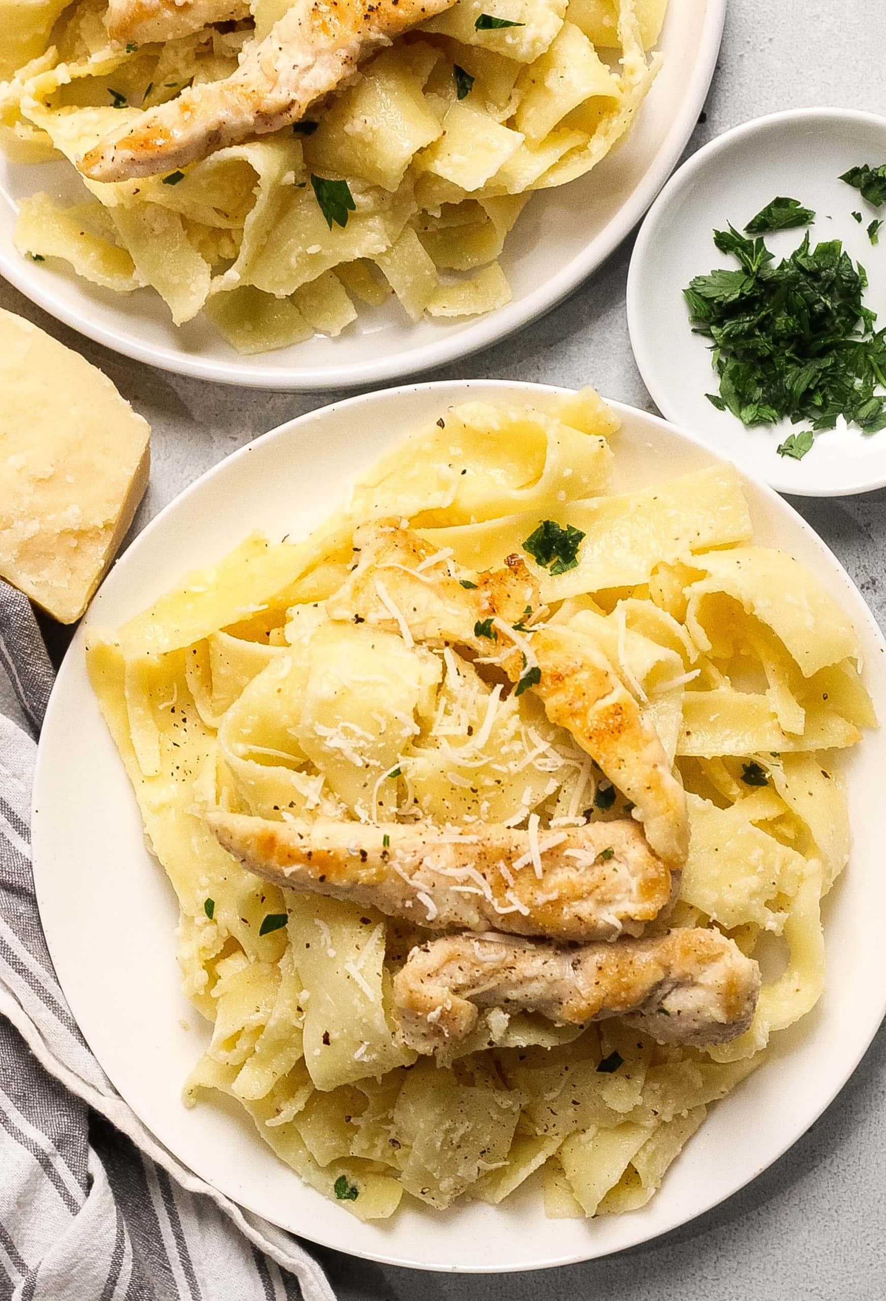 Creamy Chicken Alfredo Pappardelle - Kathryn's Kitchen